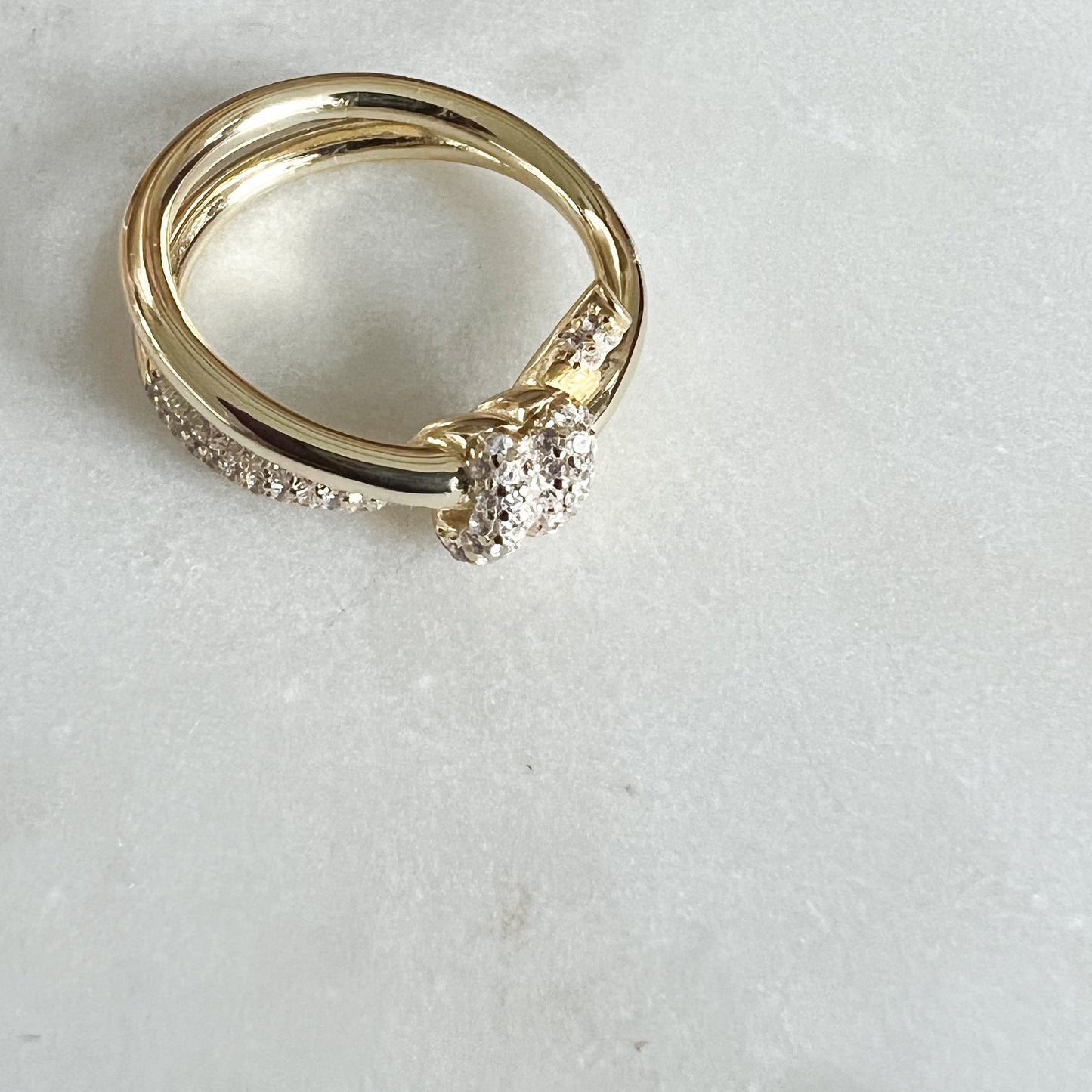 Knot Gold Sterling Silver 925 Ring Size 7