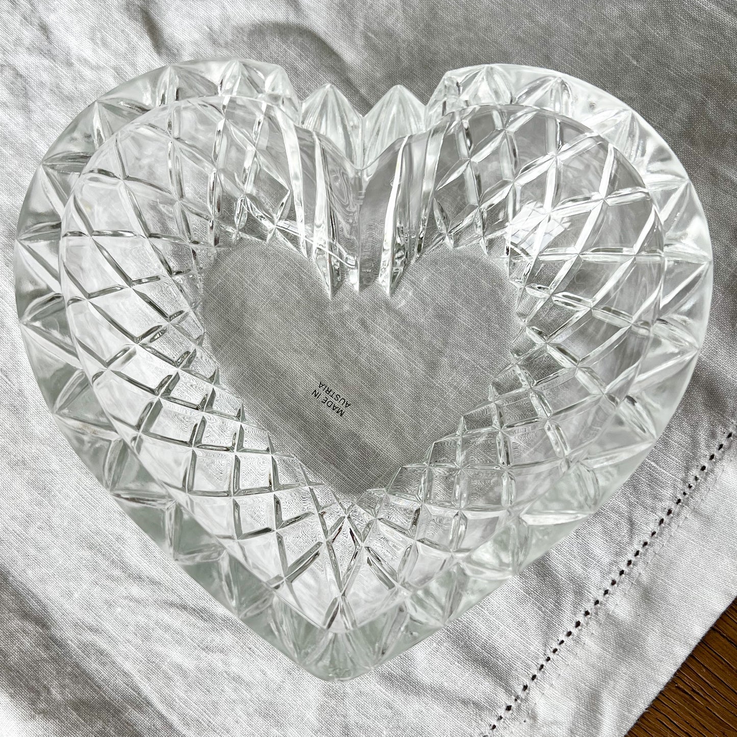 Vintage Austrian Crystal Heart Dish - BelleStyle