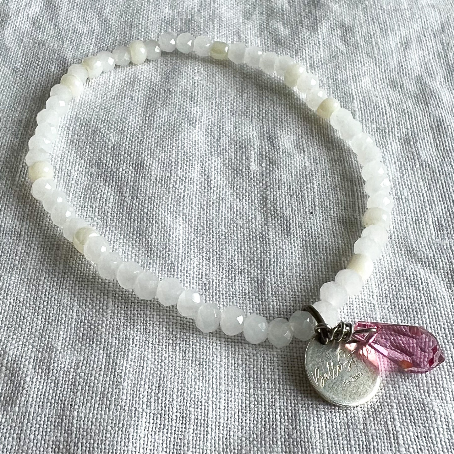 Pink Swarovski Teardrop Crystal Quartz Bracelet - BelleStyle