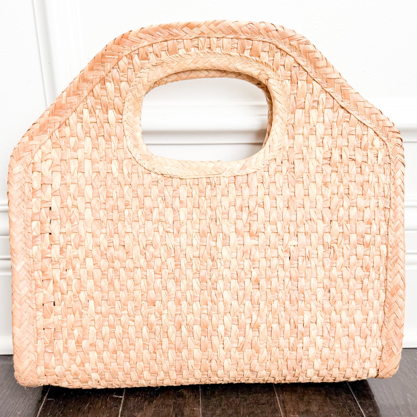 Maria Vintage 1970’s Straw Yarn Flower Handle Bag - BelleStyle
