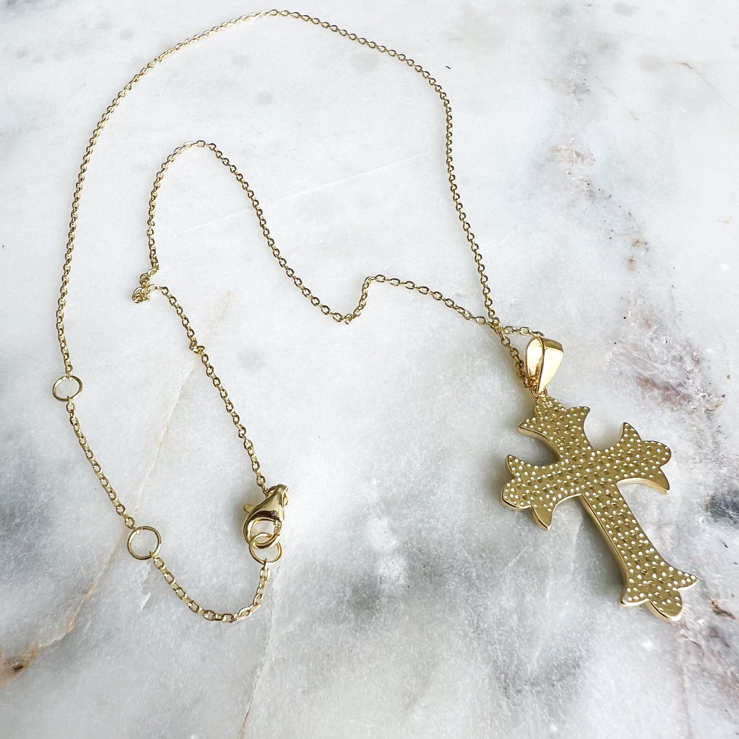 Celtic Pave Cubic Zirconia Cross Necklace