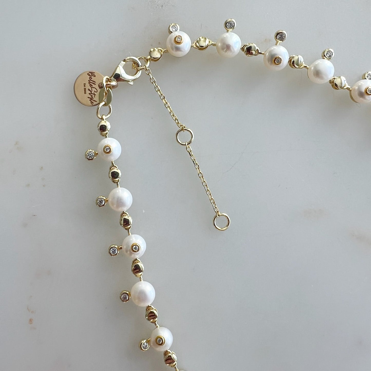 Victoria Freshwater Pearl Crystal Necklace - BelleStyle
