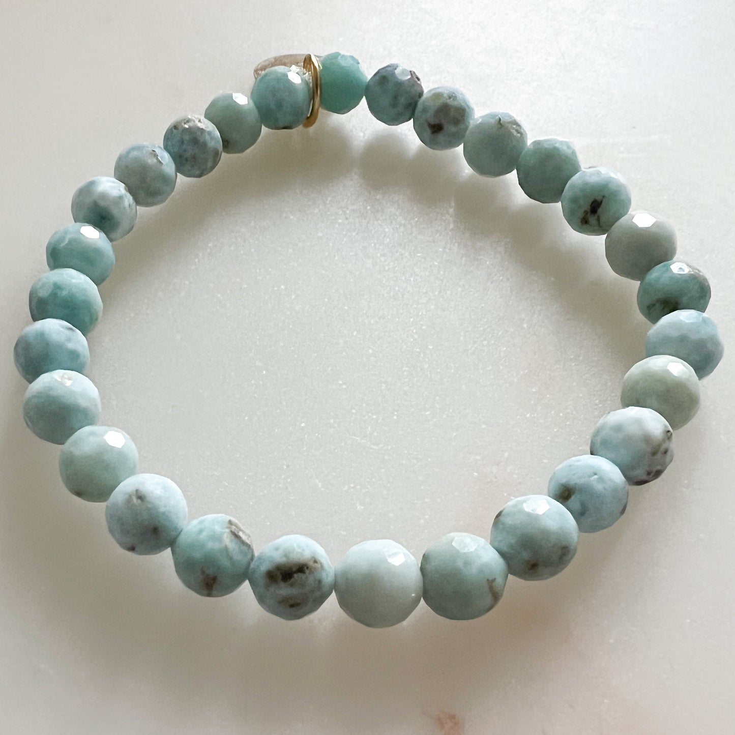 St. John Larimar Gold Bracelet - BelleStyle