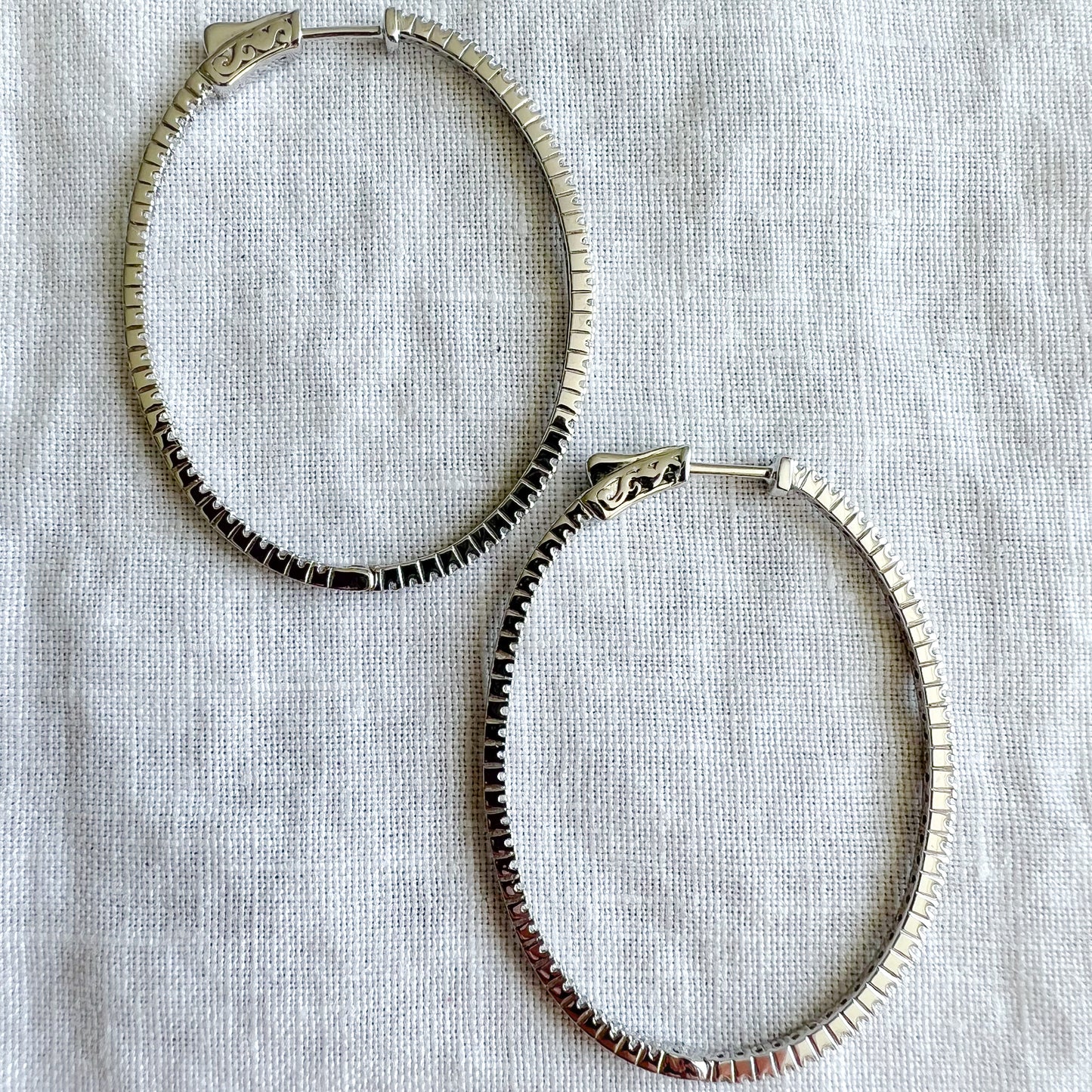 Taylor Oval 925 Crystal Hoop Earrings - BelleStyle