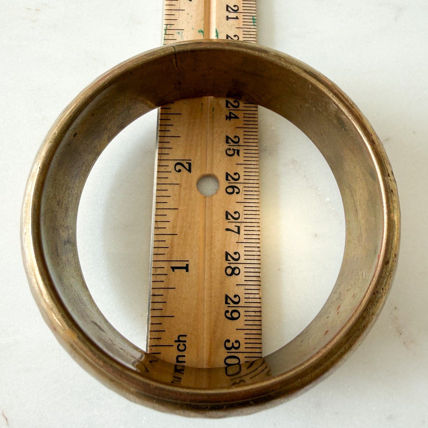 Robbie Vintage Thick Hammered Brass Bangle