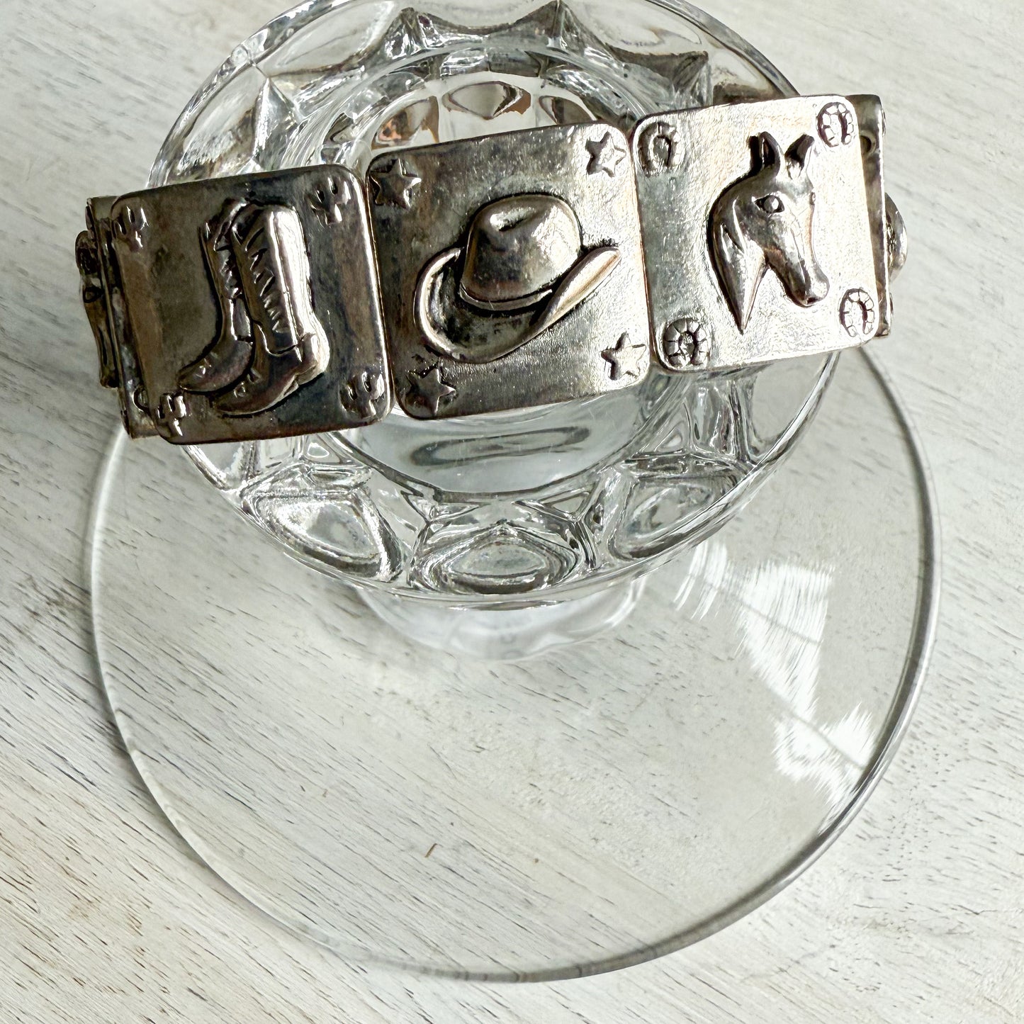 Cowgirl Vintage Country Stretch Silver Bracelet