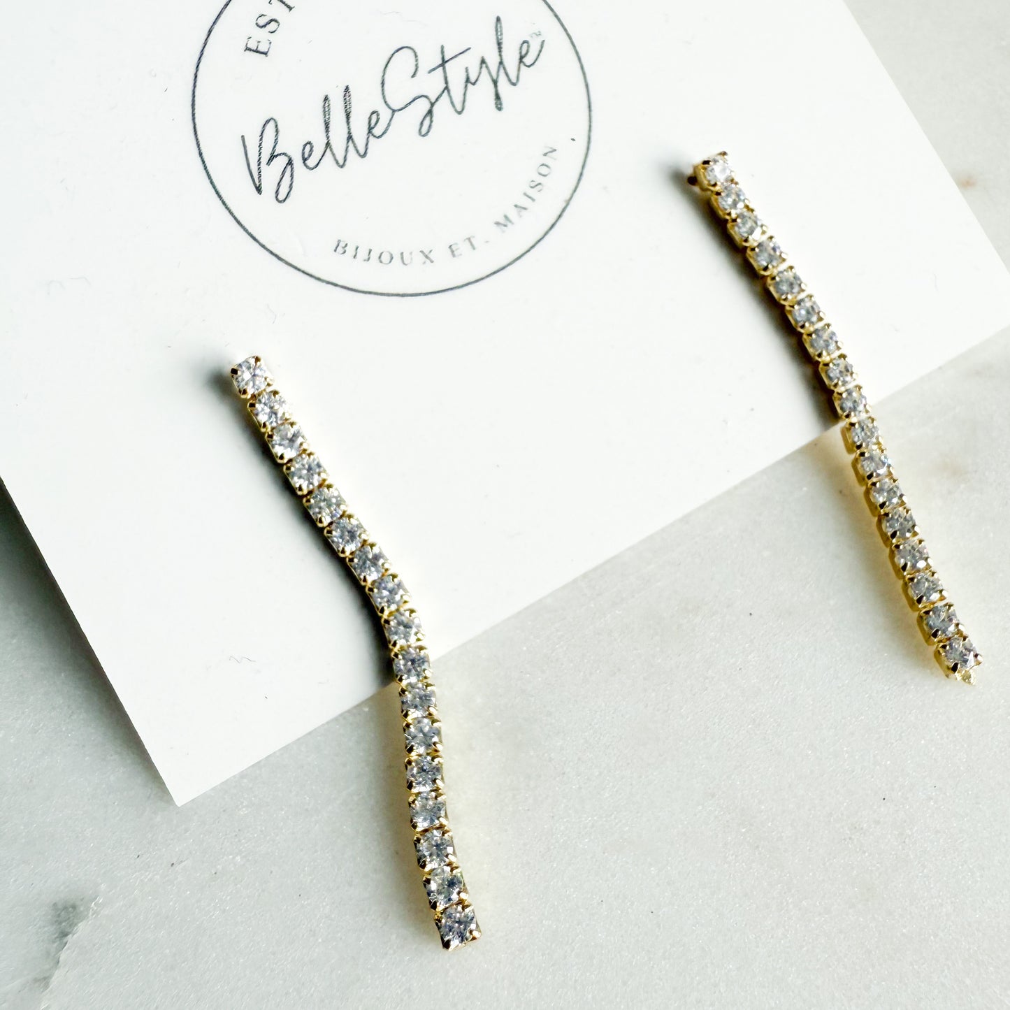 Jackson Cubic Zirconia Crystal Post Earrings - BelleStyle