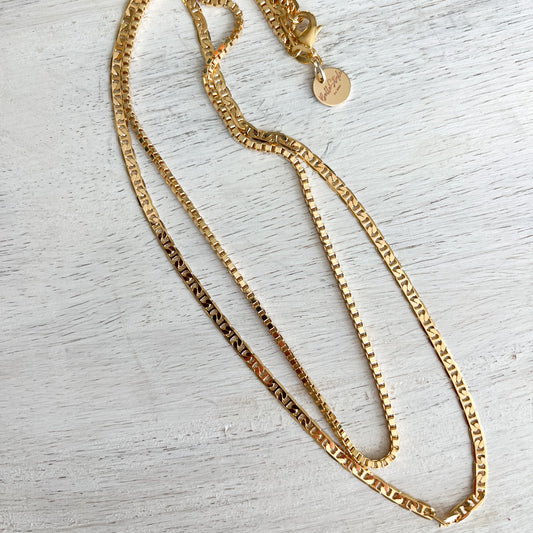 Flynn Park Double Chain Gold Necklace - BelleStyle