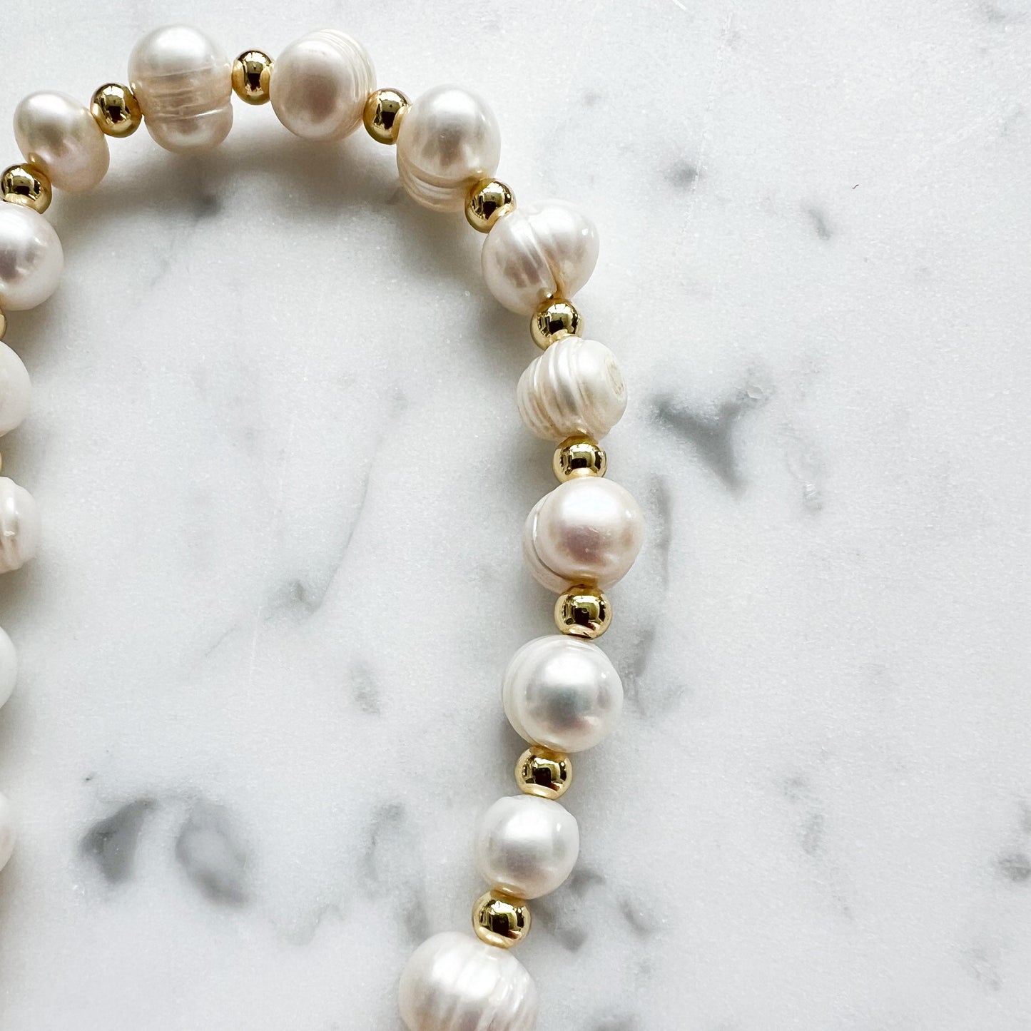 Freshwater Cultured Pearl Adjustable Gold Bracelet - BelleStyle