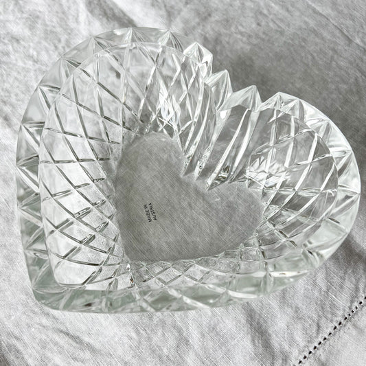 Vintage Austrian Crystal Heart Dish - BelleStyle