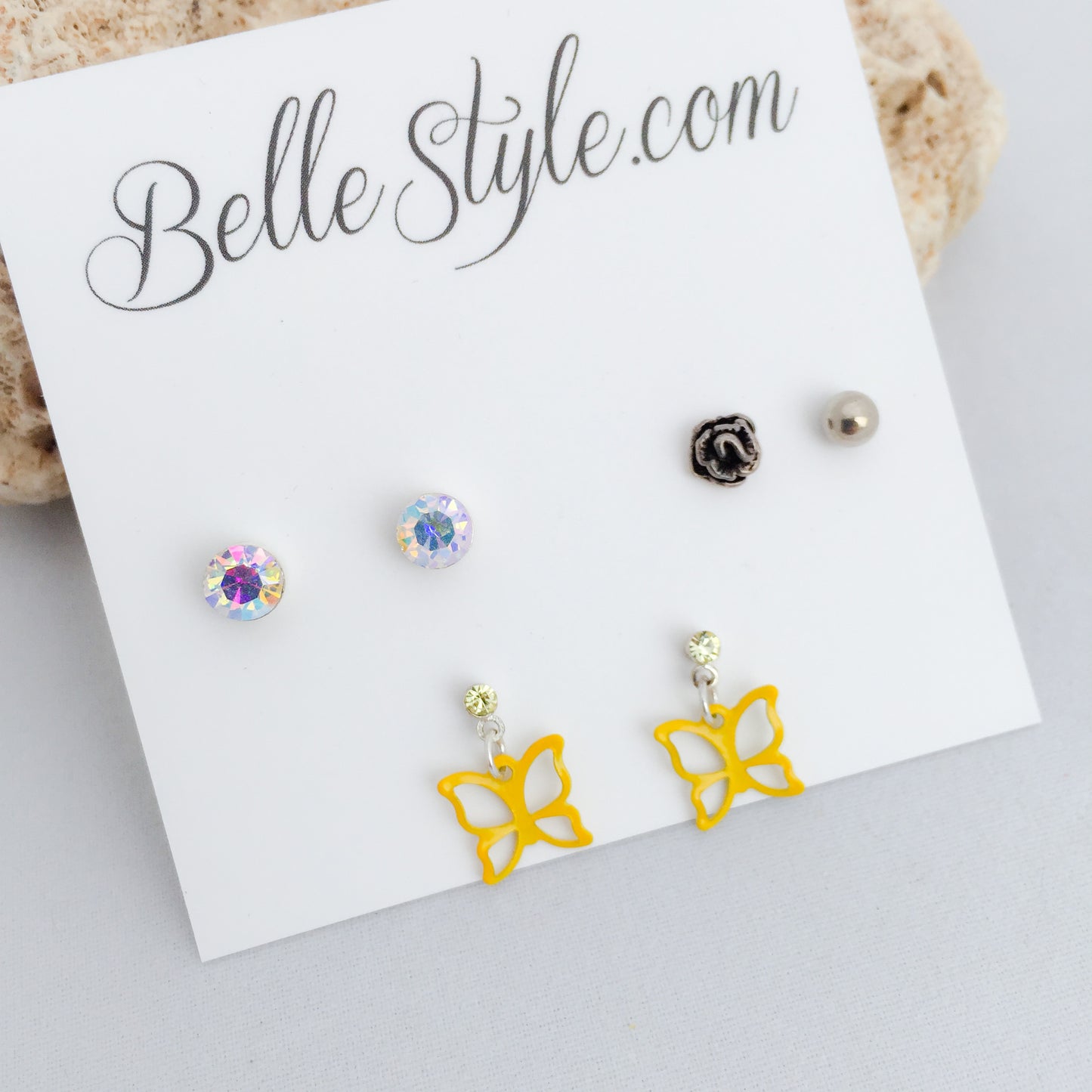 Butterfly Post Earrings Pack - BelleStyle