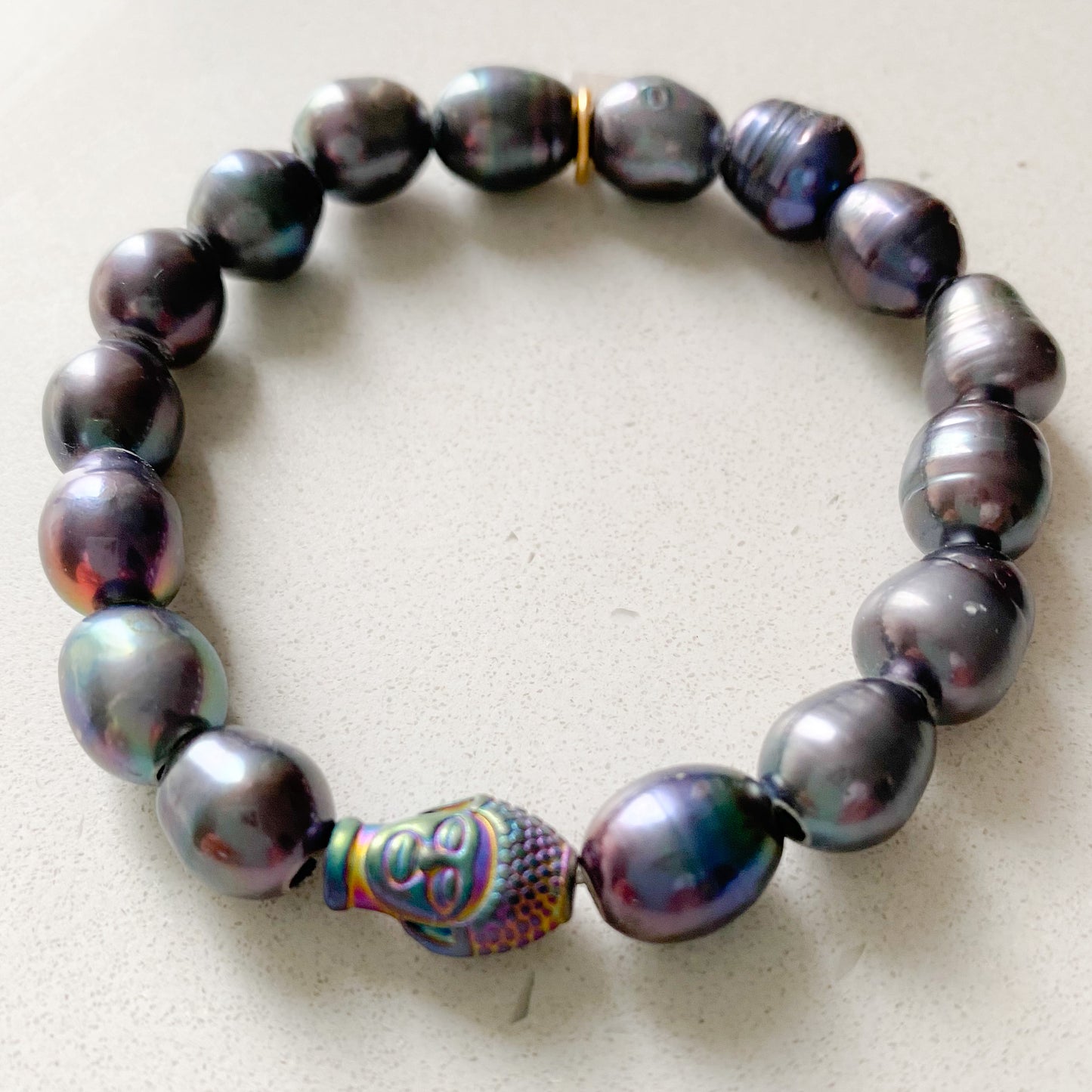 Black Pearl Buddha Bracelet - Bellestyle