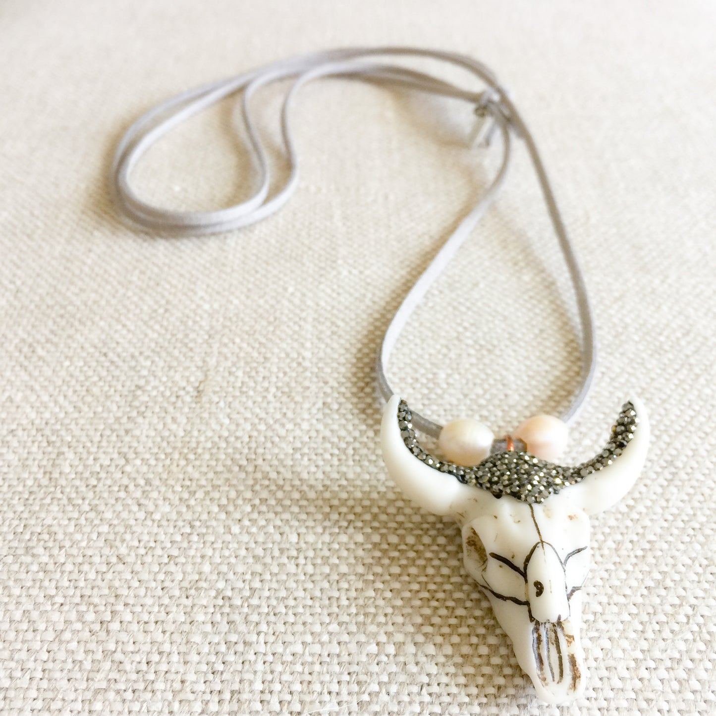 Britt Crystal Gunmetal Necklace - BelleStyle