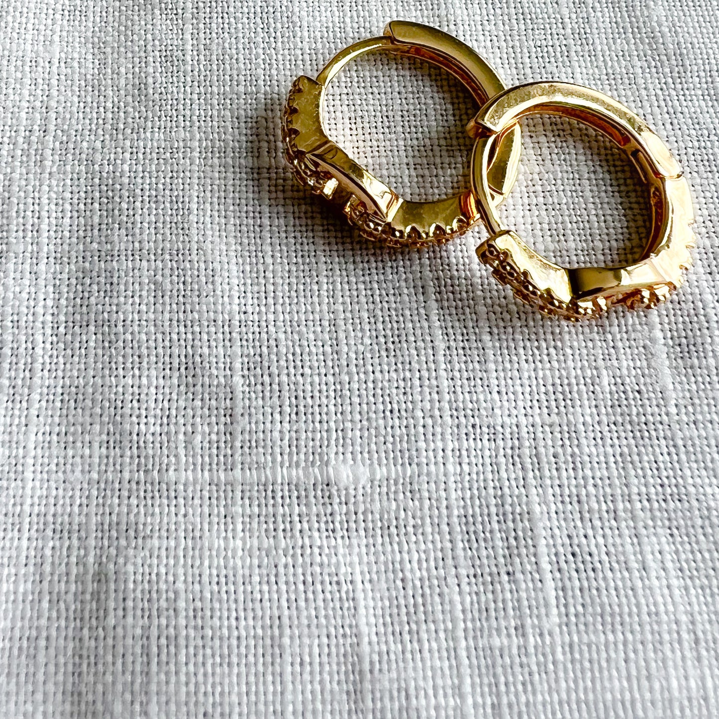 Mini Soda Tab Gold Plate Huggie Hoop Earrings - BelleStyle