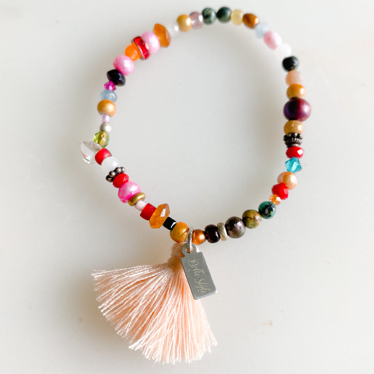 Gratitude Bracelet - BelleStyle - semi precious stones tassel crystal girls everyday jewelry
