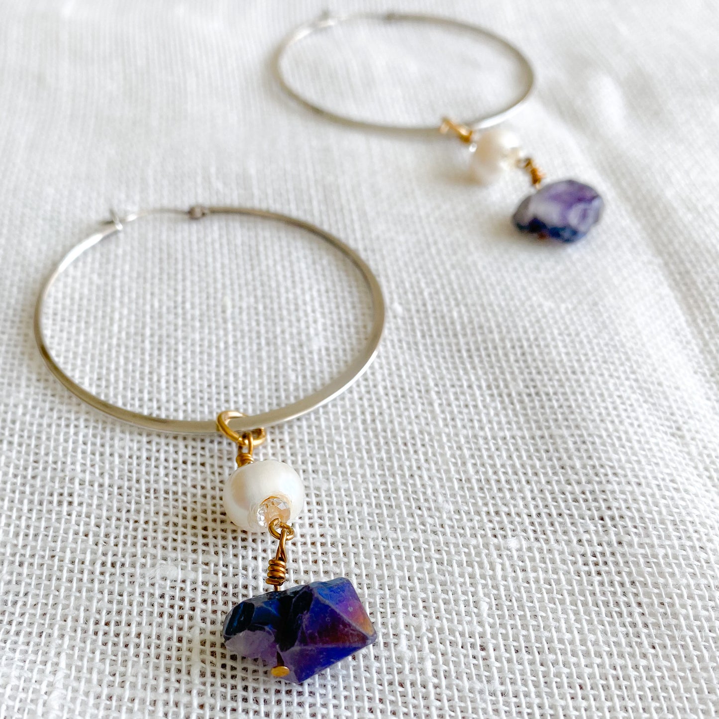 Billie Sterling Silver Hoop Earrings - Bellestyle