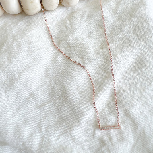 Fillmore Open Rectangle Sterling Silver Necklace - BelleStyle