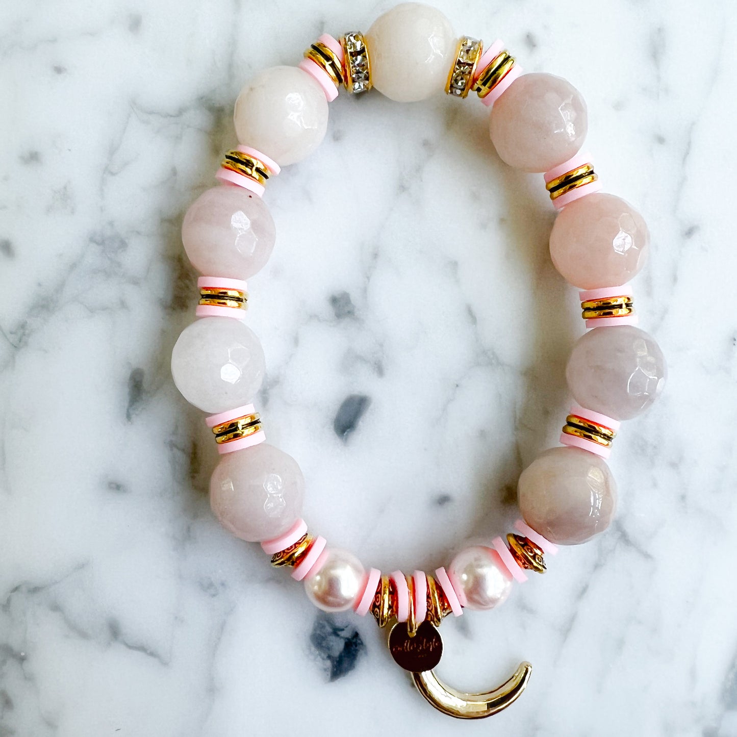 Lunar Gold Peach Quartz Bracelet - BelleStyle