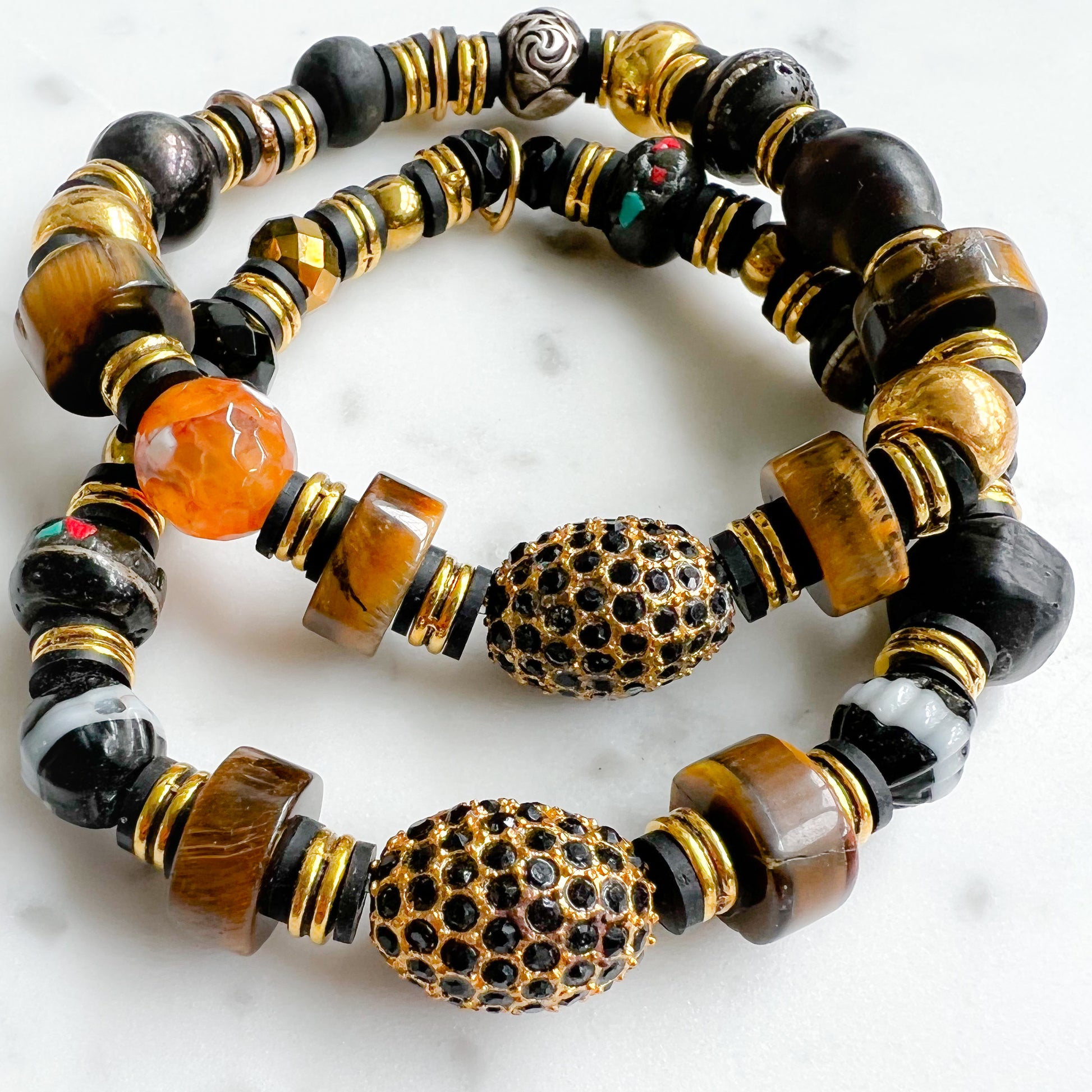 Black Pineapple Tiger Eye Bracelet - BelleStyle