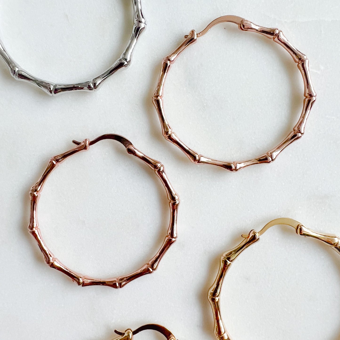 Bamboo 925 Hoop Earrings