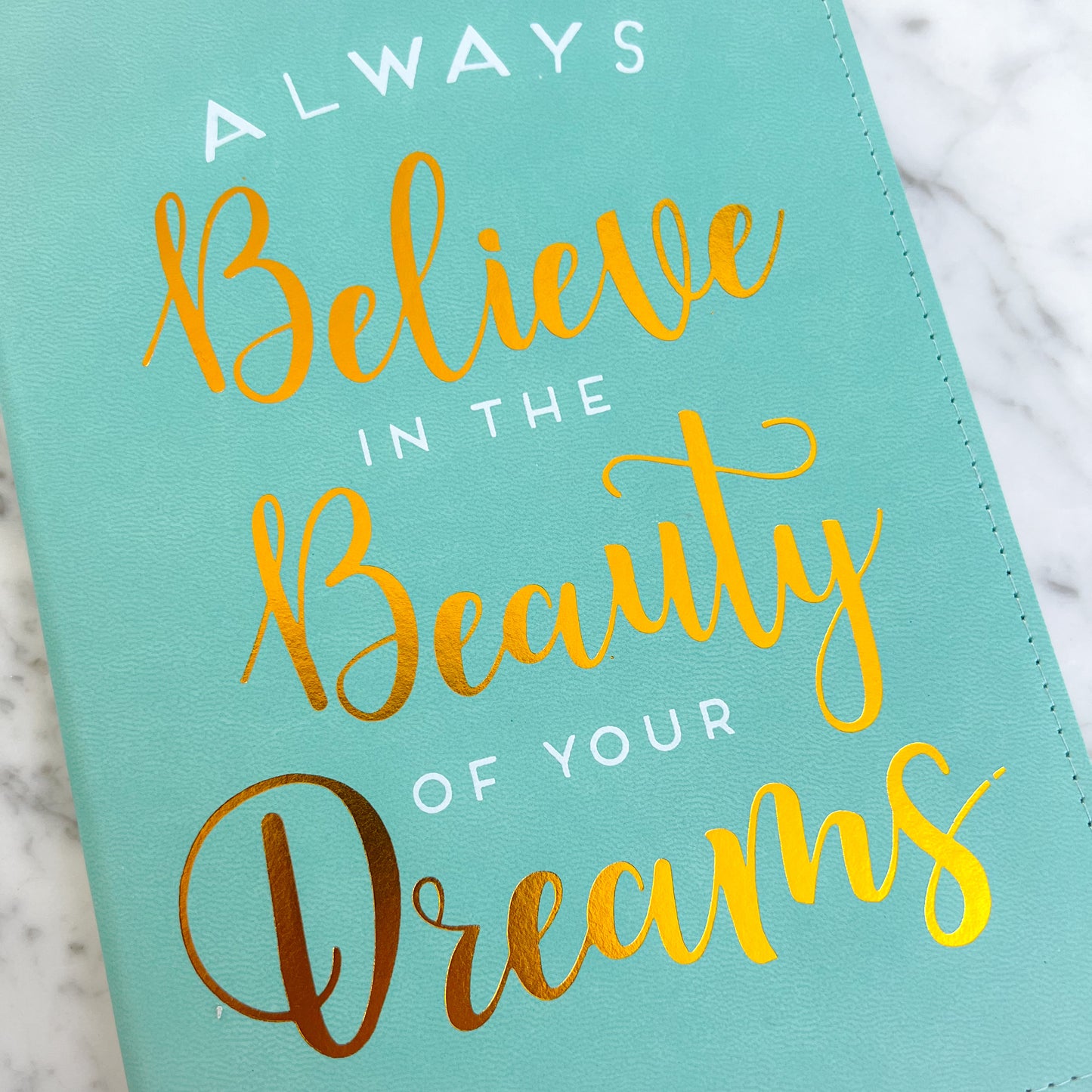 Believe Turquoise Vegan Notebook