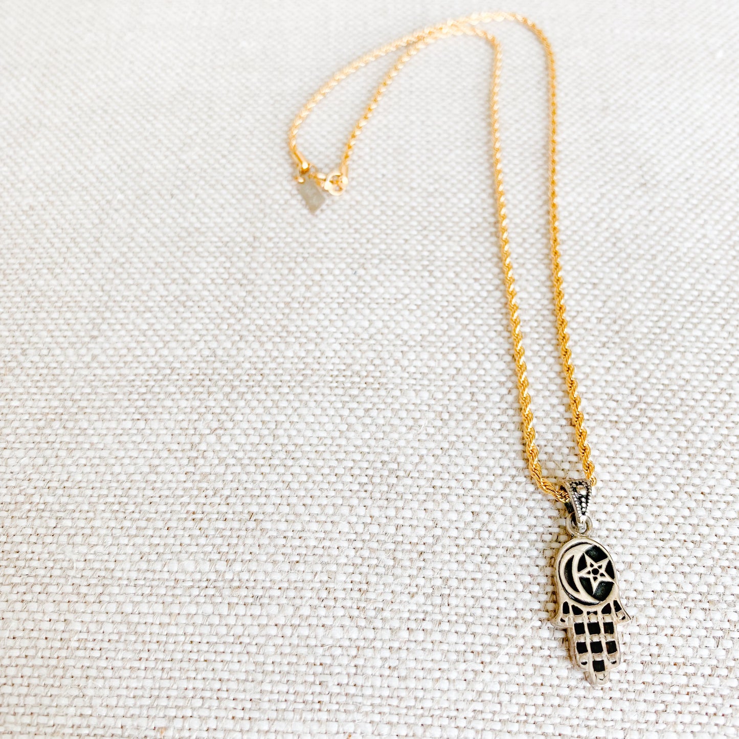 Moon Star Hamsa Necklace - BelleStyle