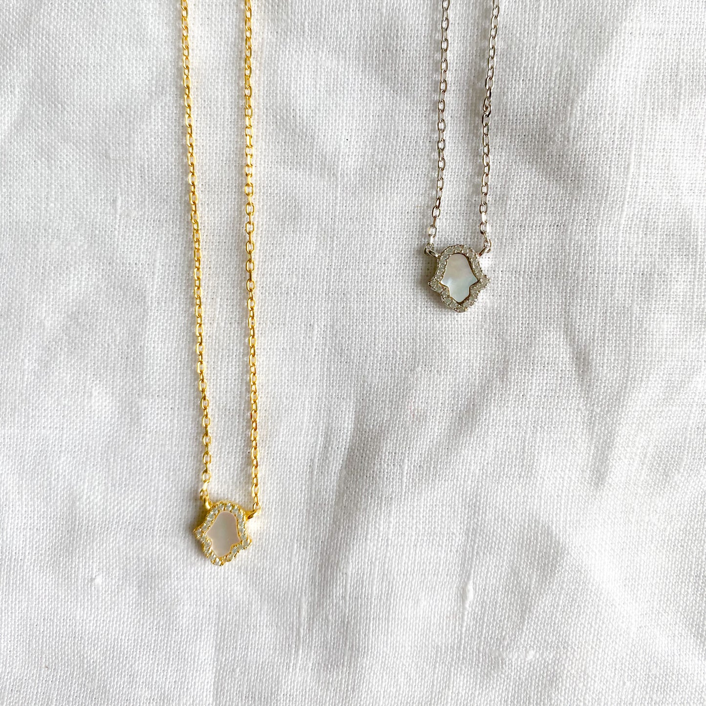 Mother of Pearl Hamsa Necklace - BelleStyle