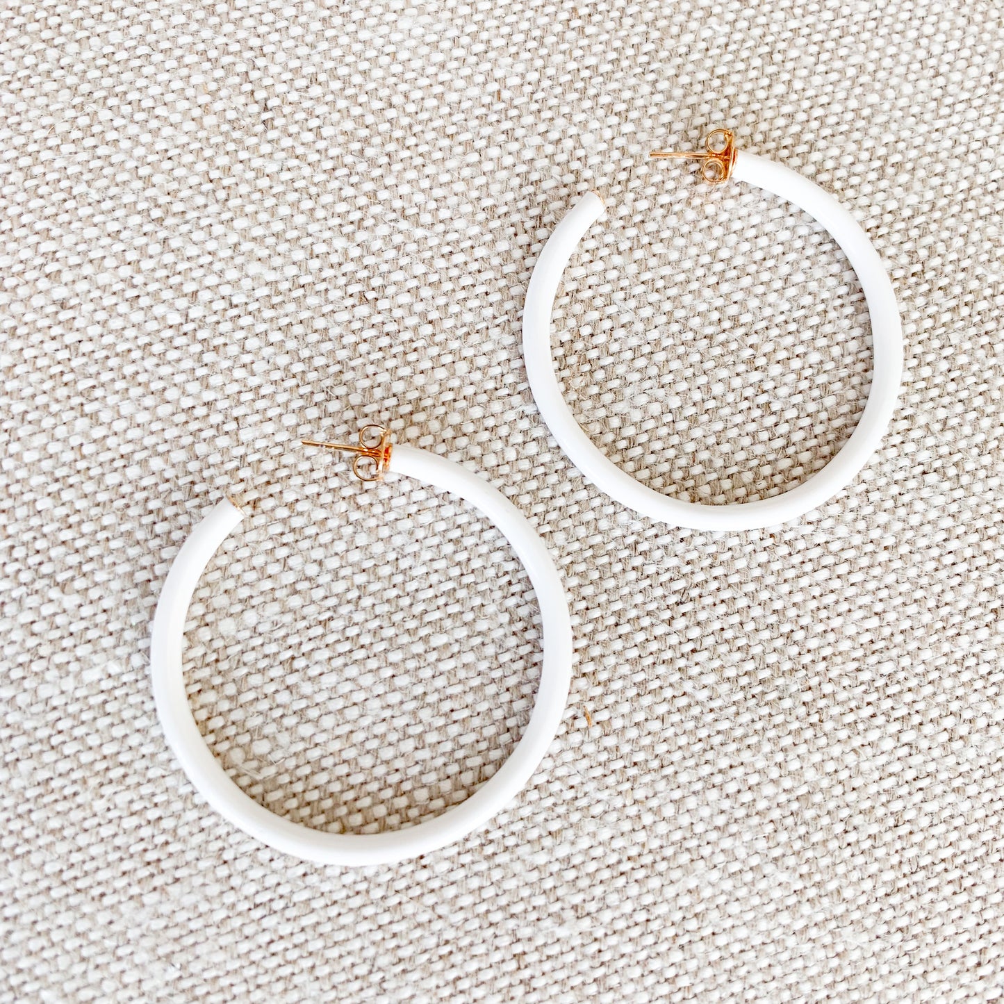 Black & White Hoop Earrings - BelleStyle