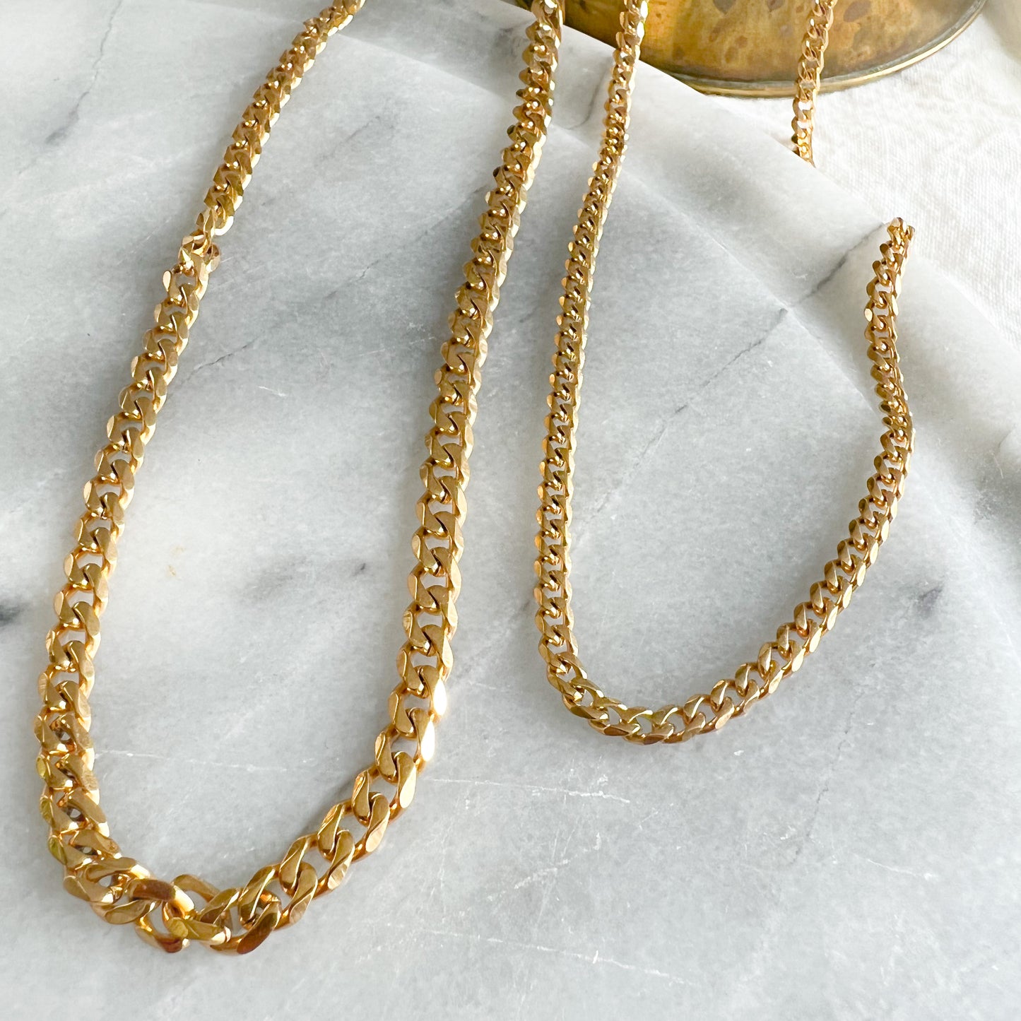 Emerson Gold Stainless Steel Flat Cuban Chain - Bellestyle