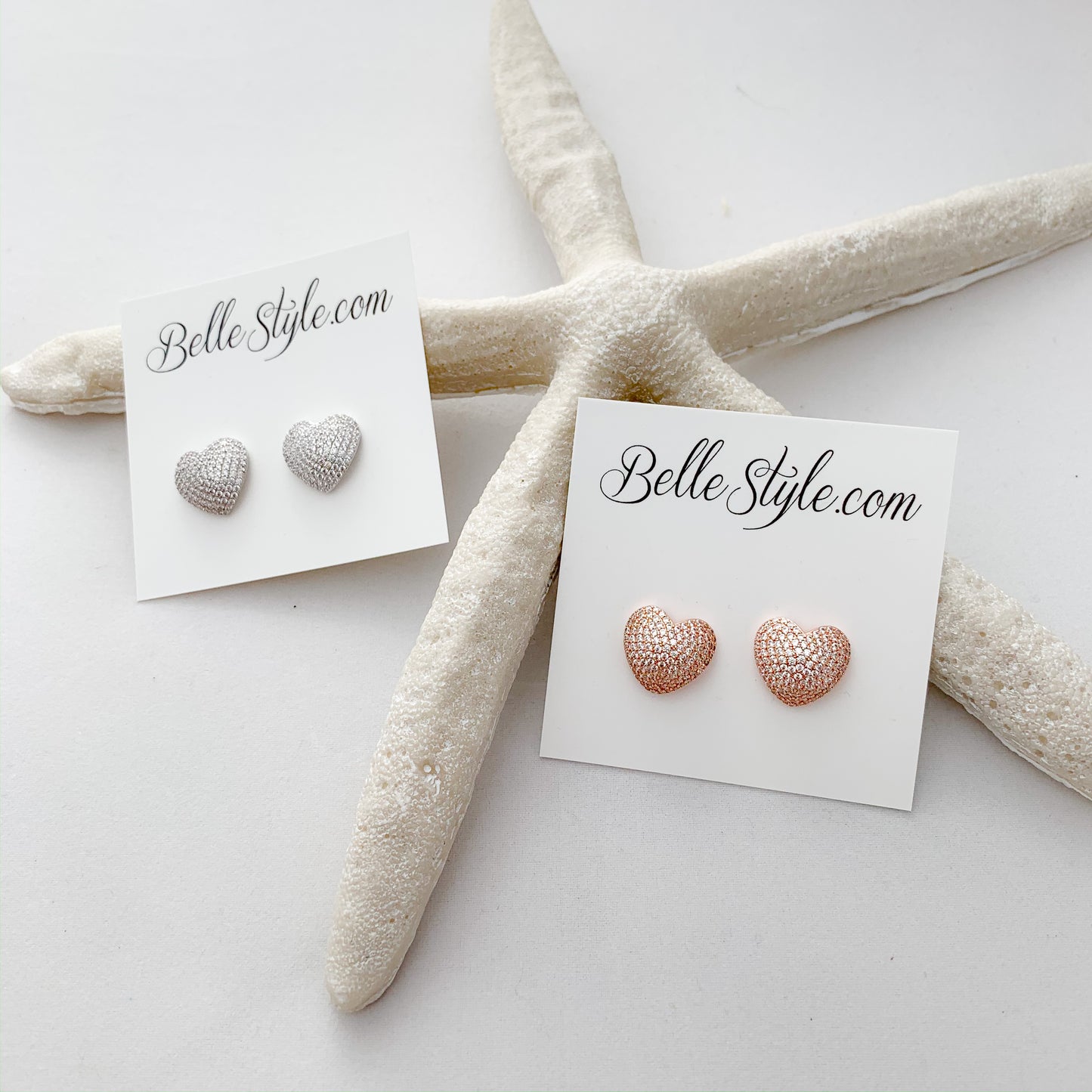 Puffy Heart Earrings - BelleStyle