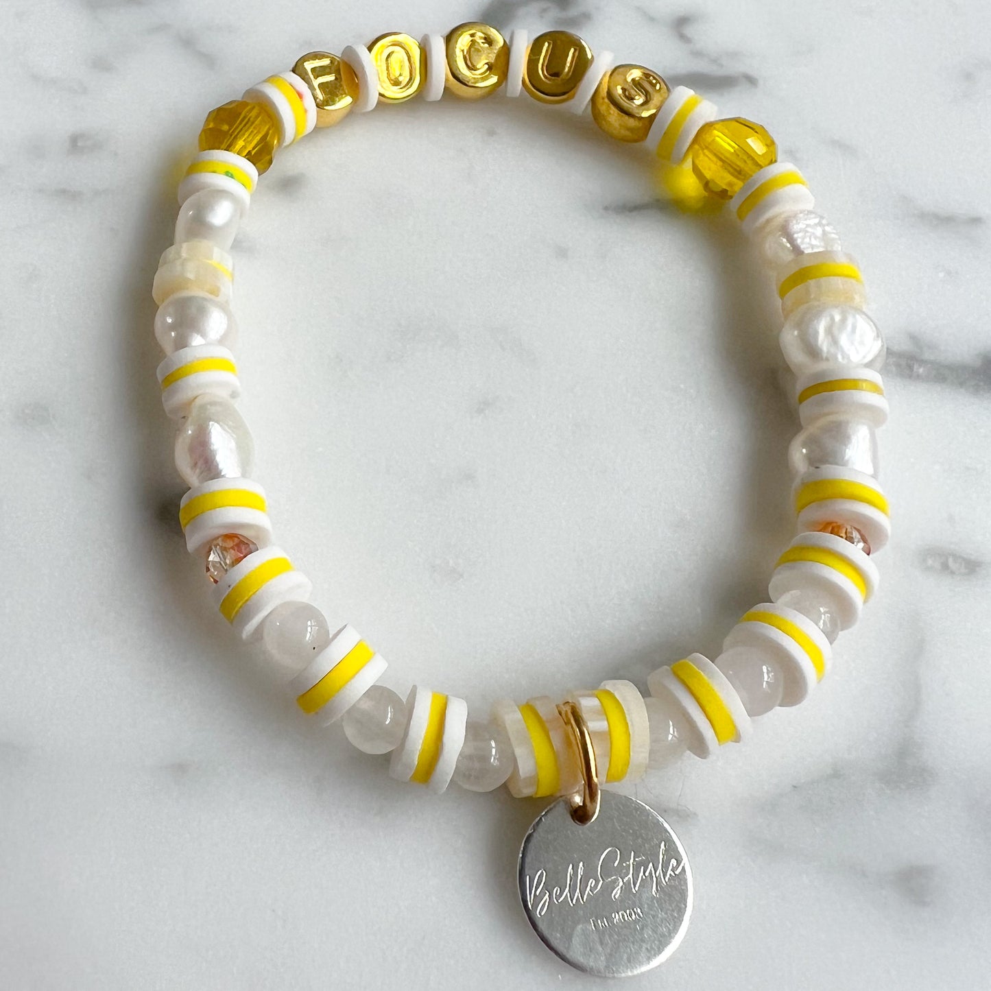 FOCUS Gold Friendship Bracelet Yellow - BelleStyle