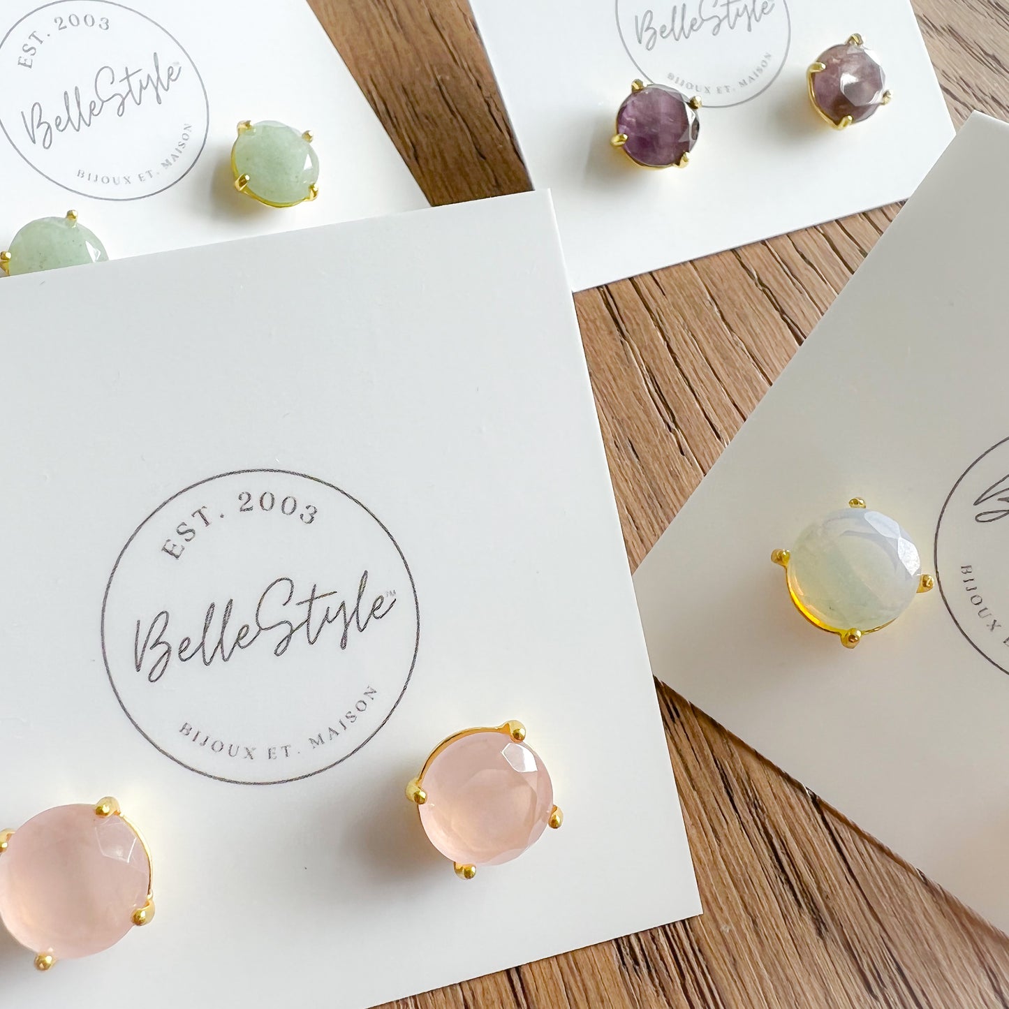 Calm Semi-Precious Post Earrings - BelleStyle