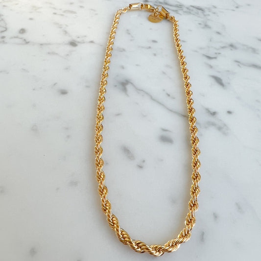 Gold Rope Chain Necklace - BelleStyle