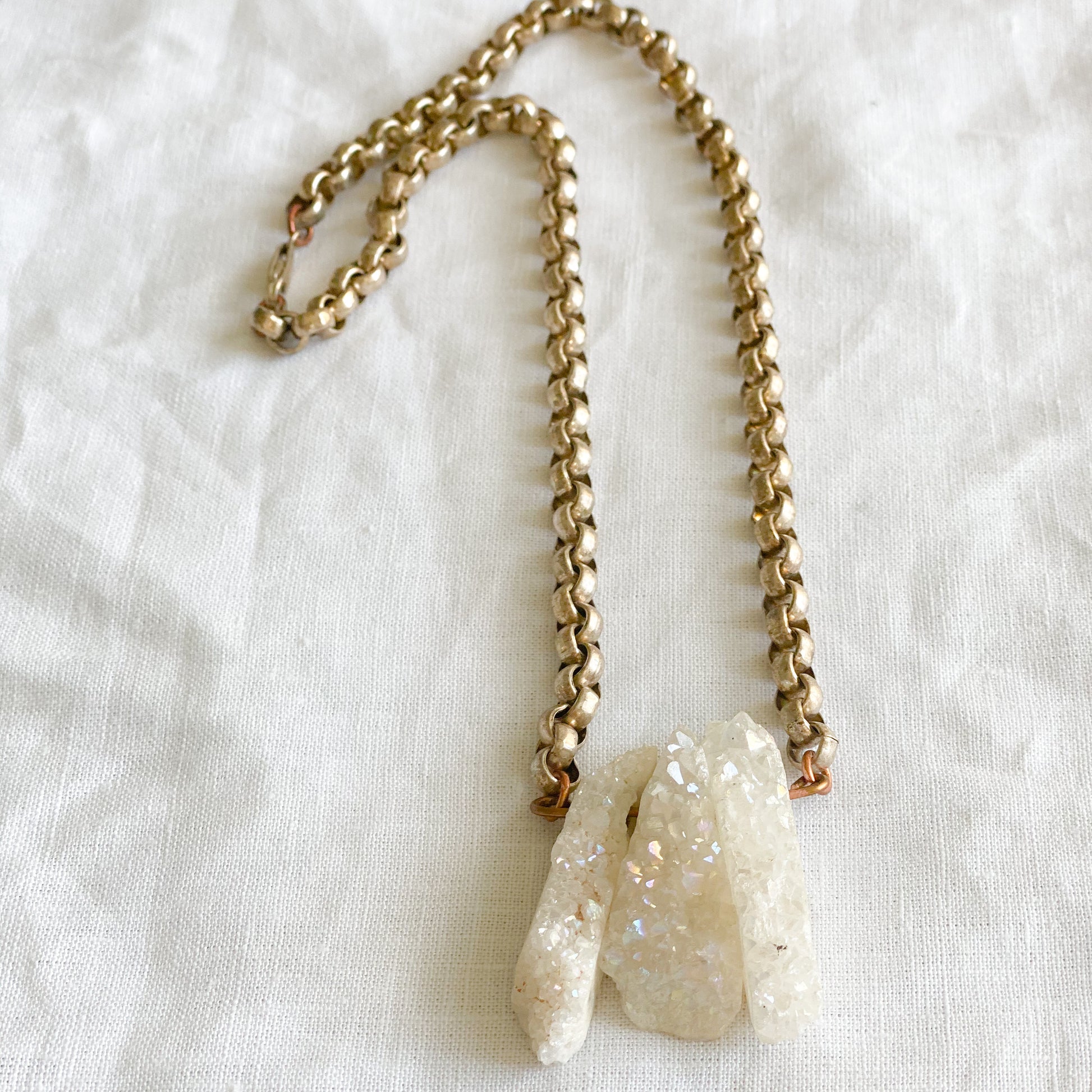 Olivia Crystal Quartz Necklace - BelleStyle - silver