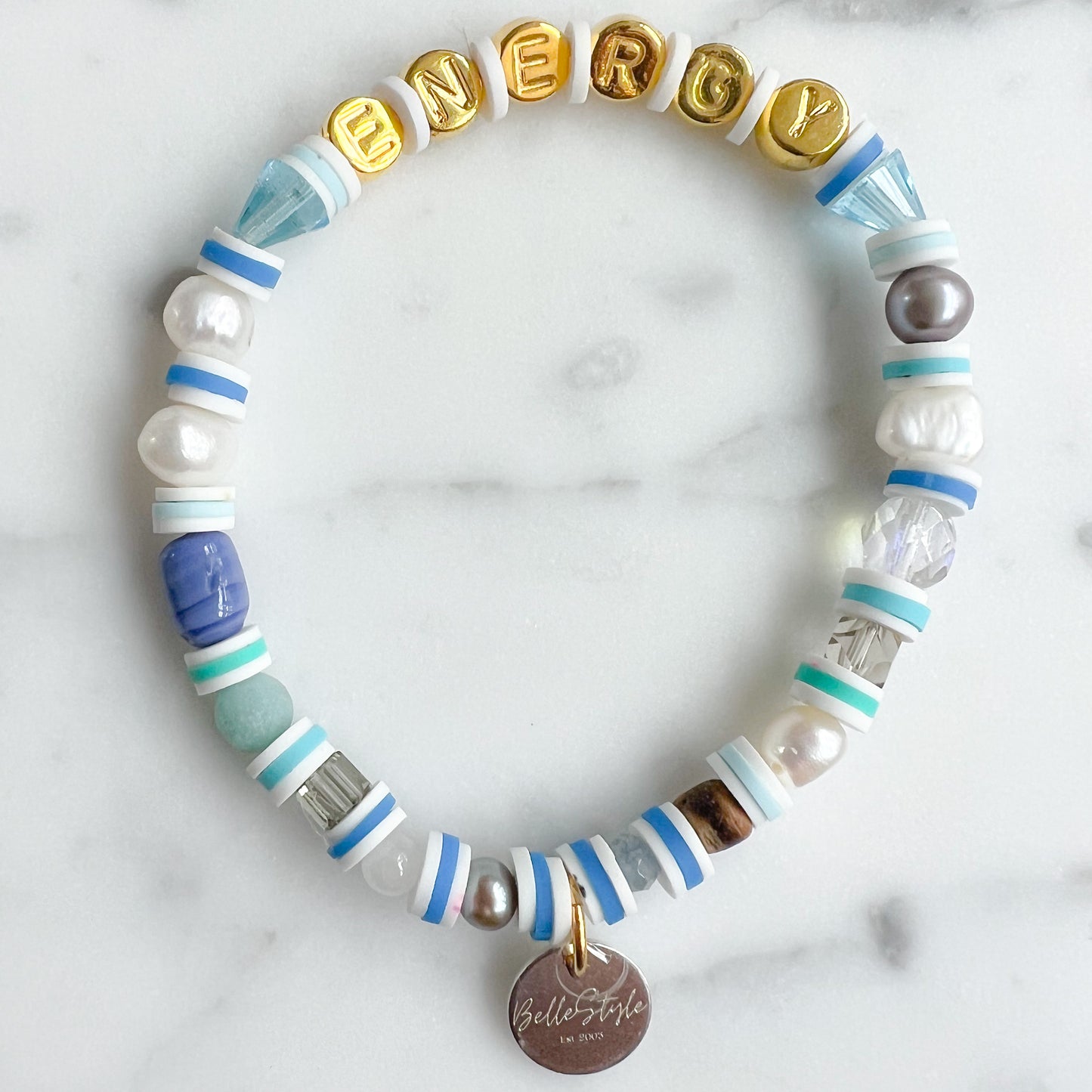 INSPIRE Gold Friendship Bracelet Blue - BelleStyle