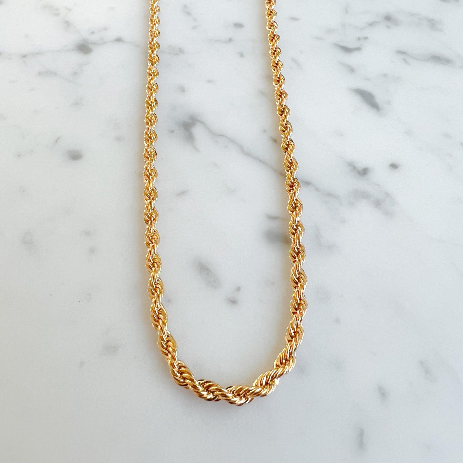 Gold Rope Chain Necklace - BelleStyle
