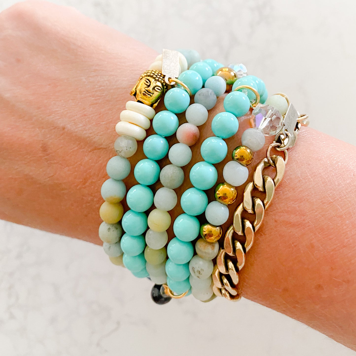 Amazonite Charm Bracelet - Bellestyle