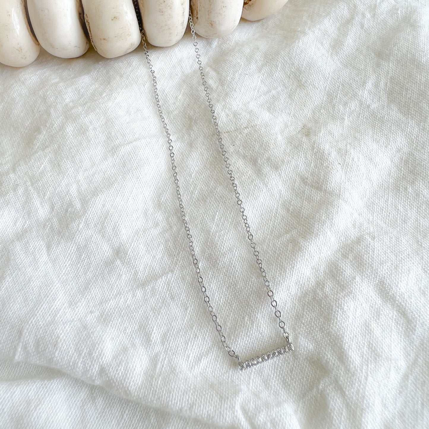 Fillmore Open Rectangle Sterling Silver Necklace - BelleStyle