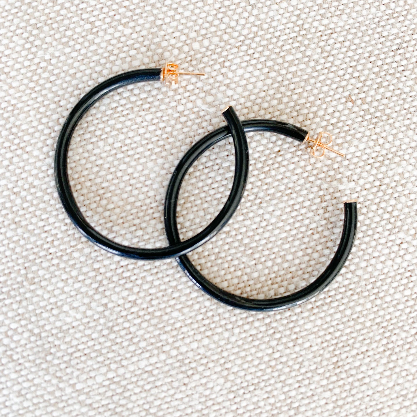 Black & White Hoop Earrings - BelleStyle