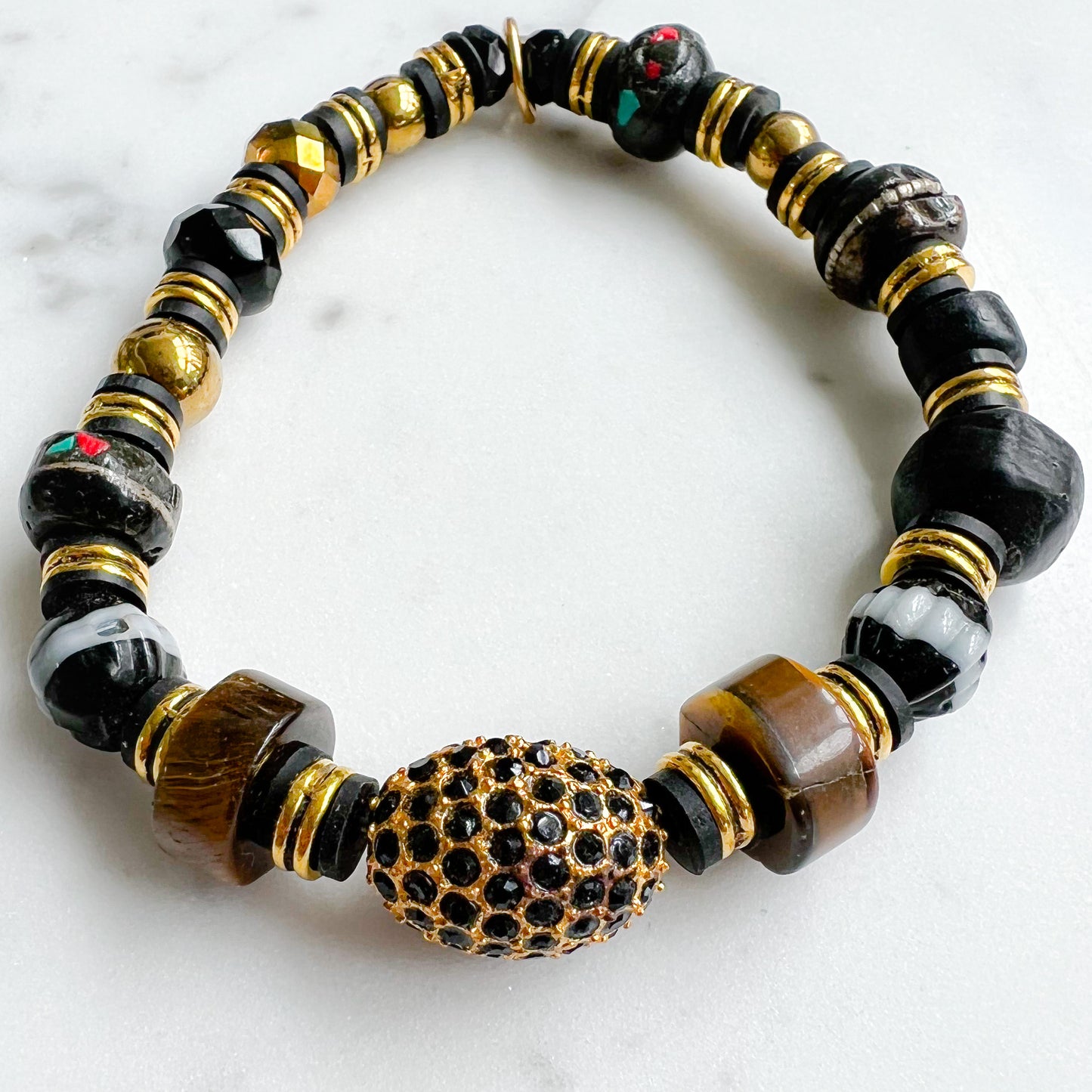 Black Pineapple Tiger Eye Bracelet - BelleStyle