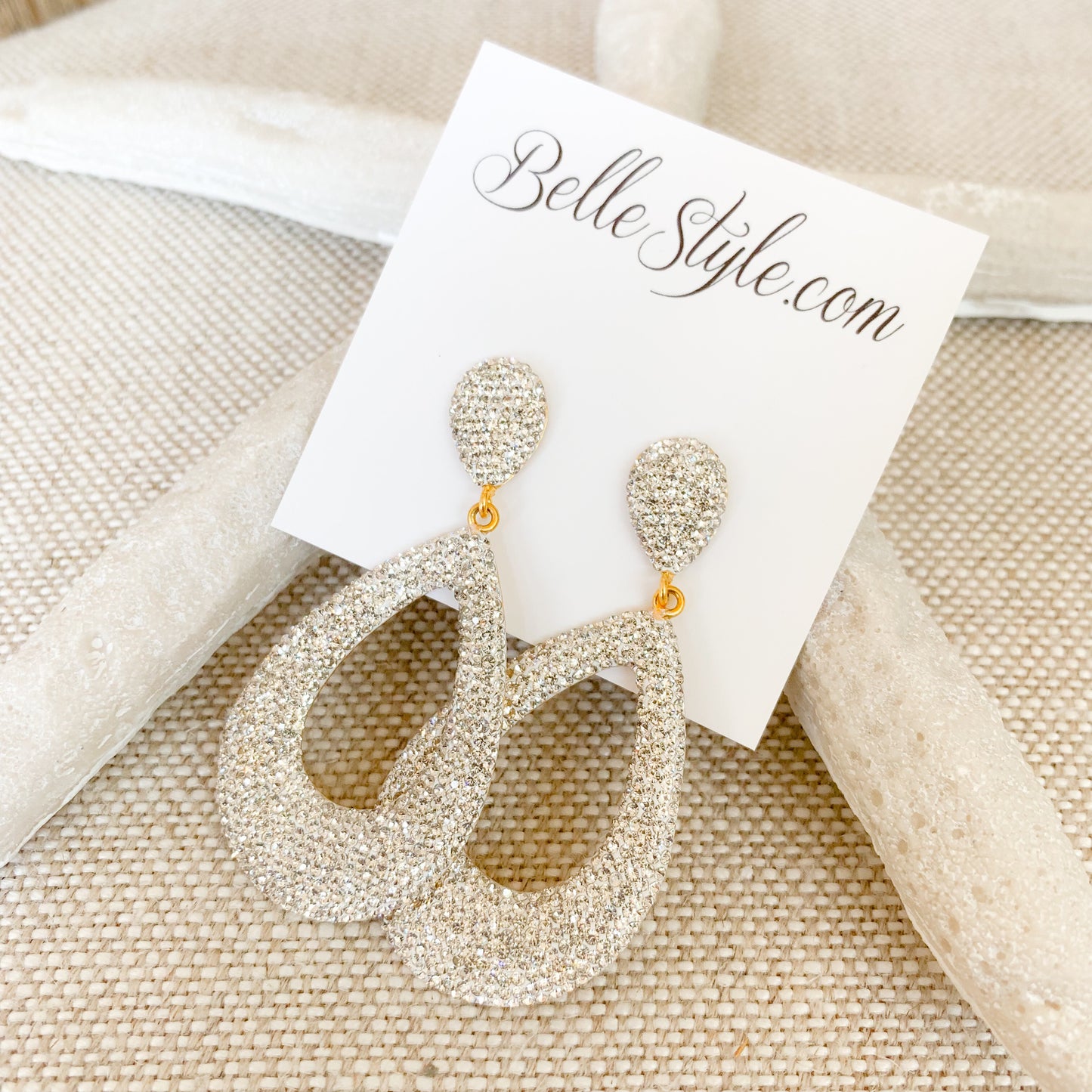 Larme Crystal Teardrop Earrings - BelleStyle