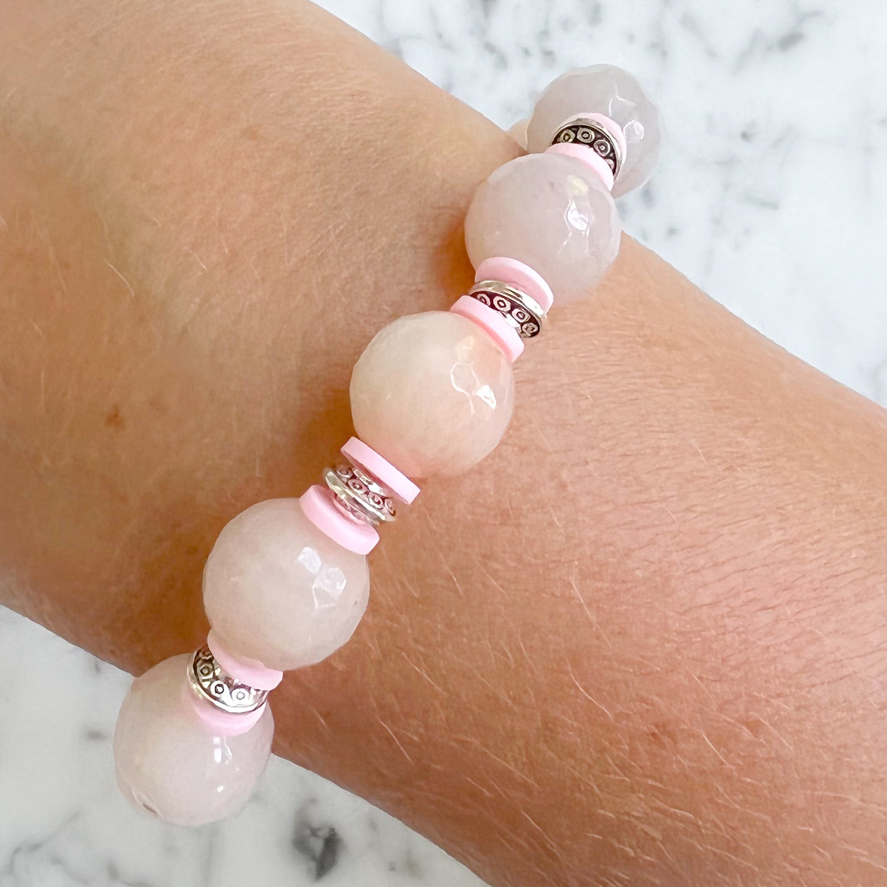 Lunar Peach Crystal Quartz Bracelet - BelleStyle