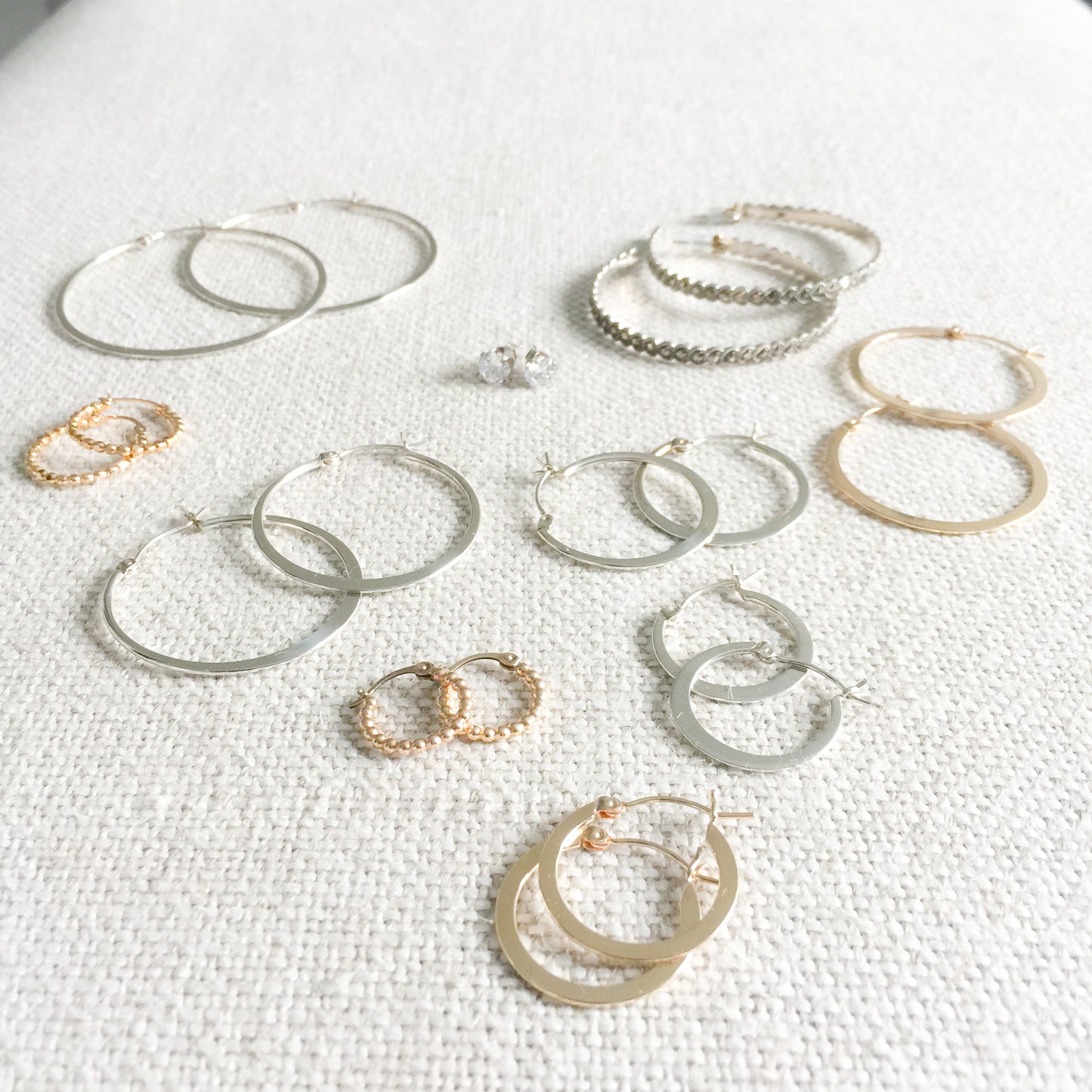 Brio Silver Hoop Earrings - BelleStyle