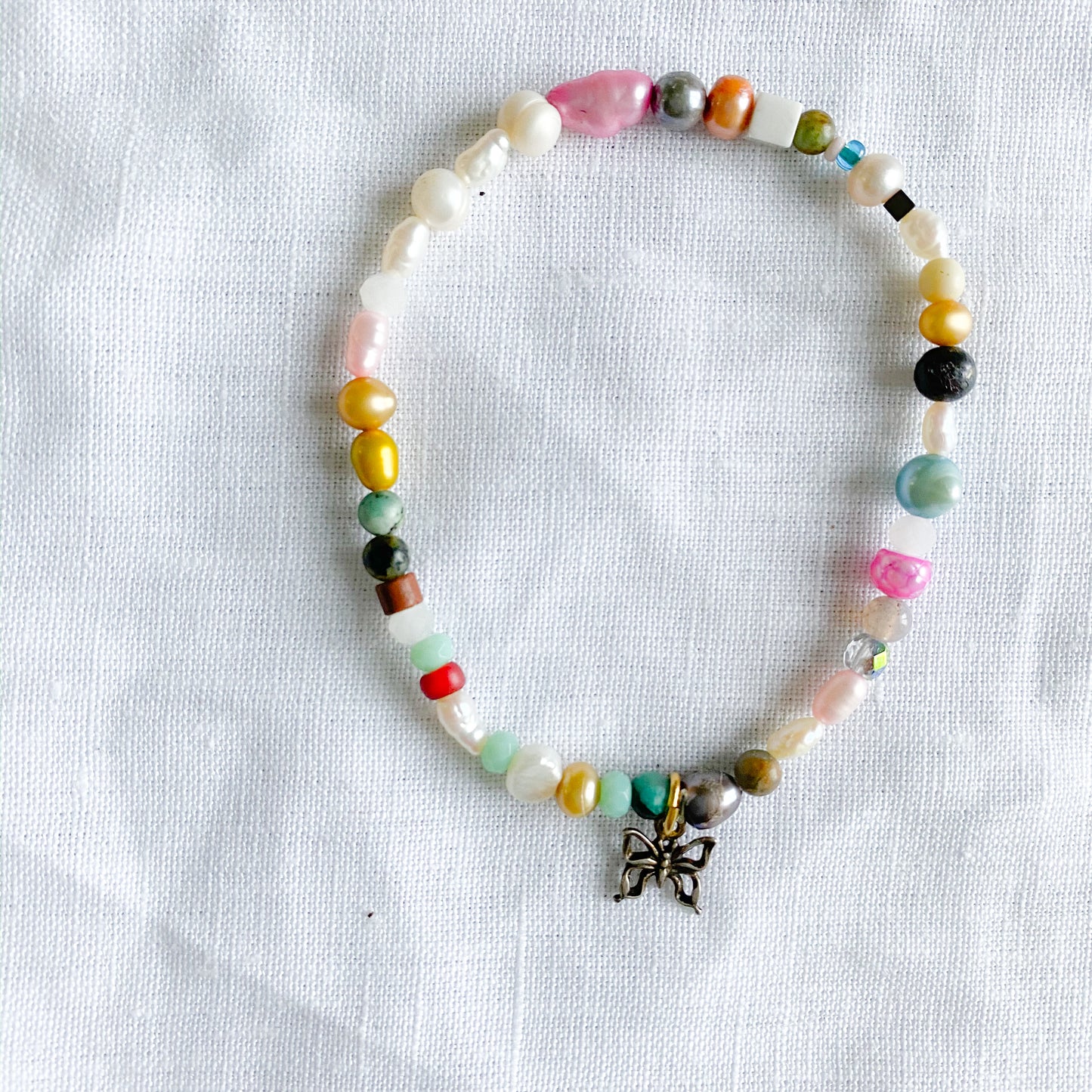 Freshwater Pearl Butterfly Bracelet - BelleStyle