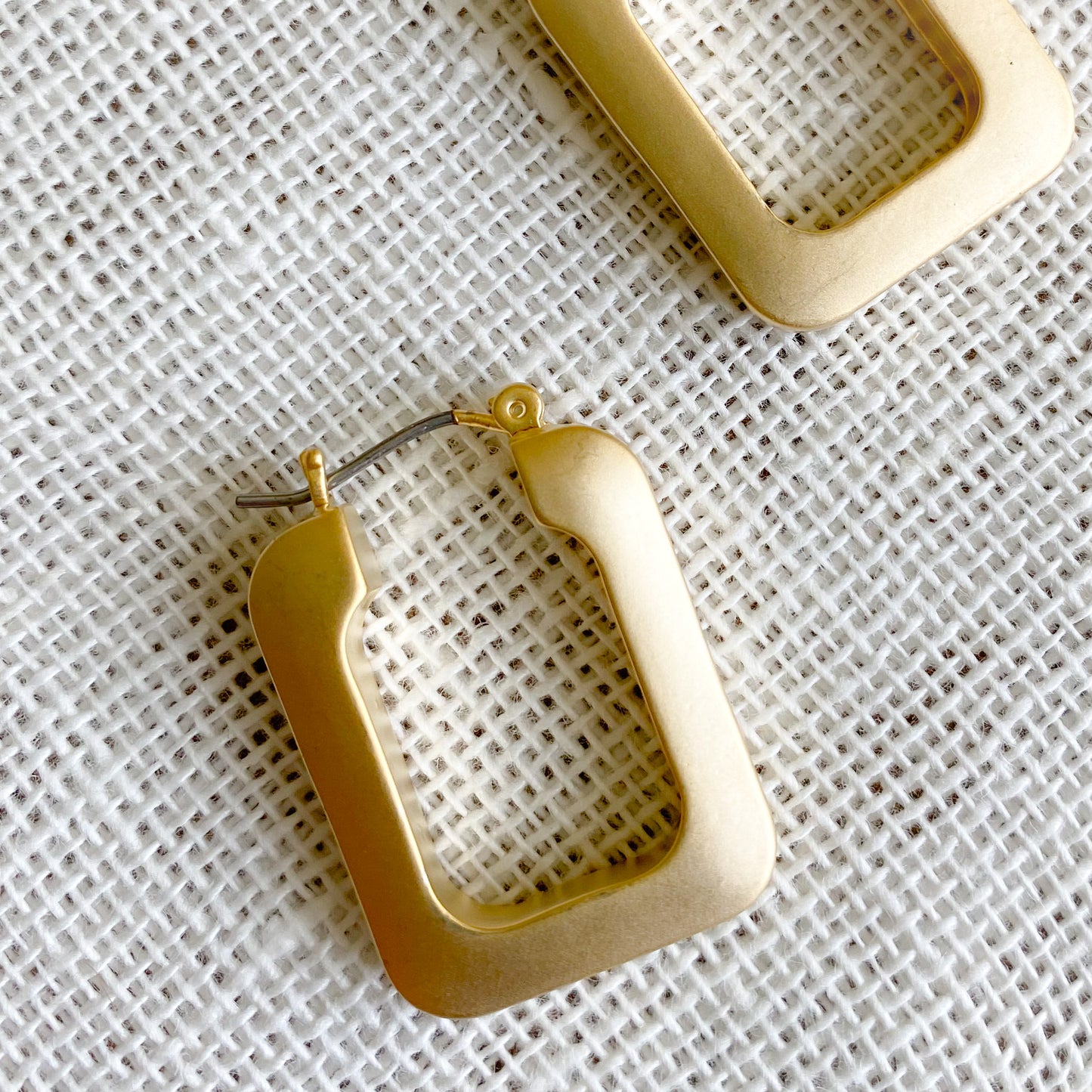 Elaine Matte Gold Hoop Earrings - Bellestyle