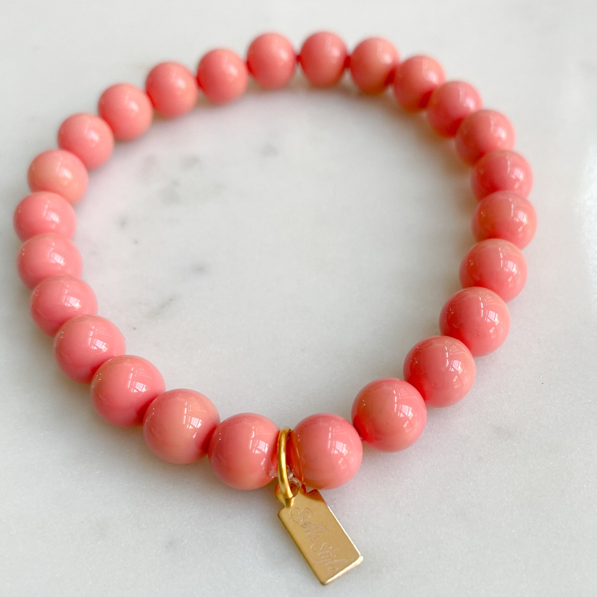 Newport Mother of Pearl Bracelet Coral - Bellestyle