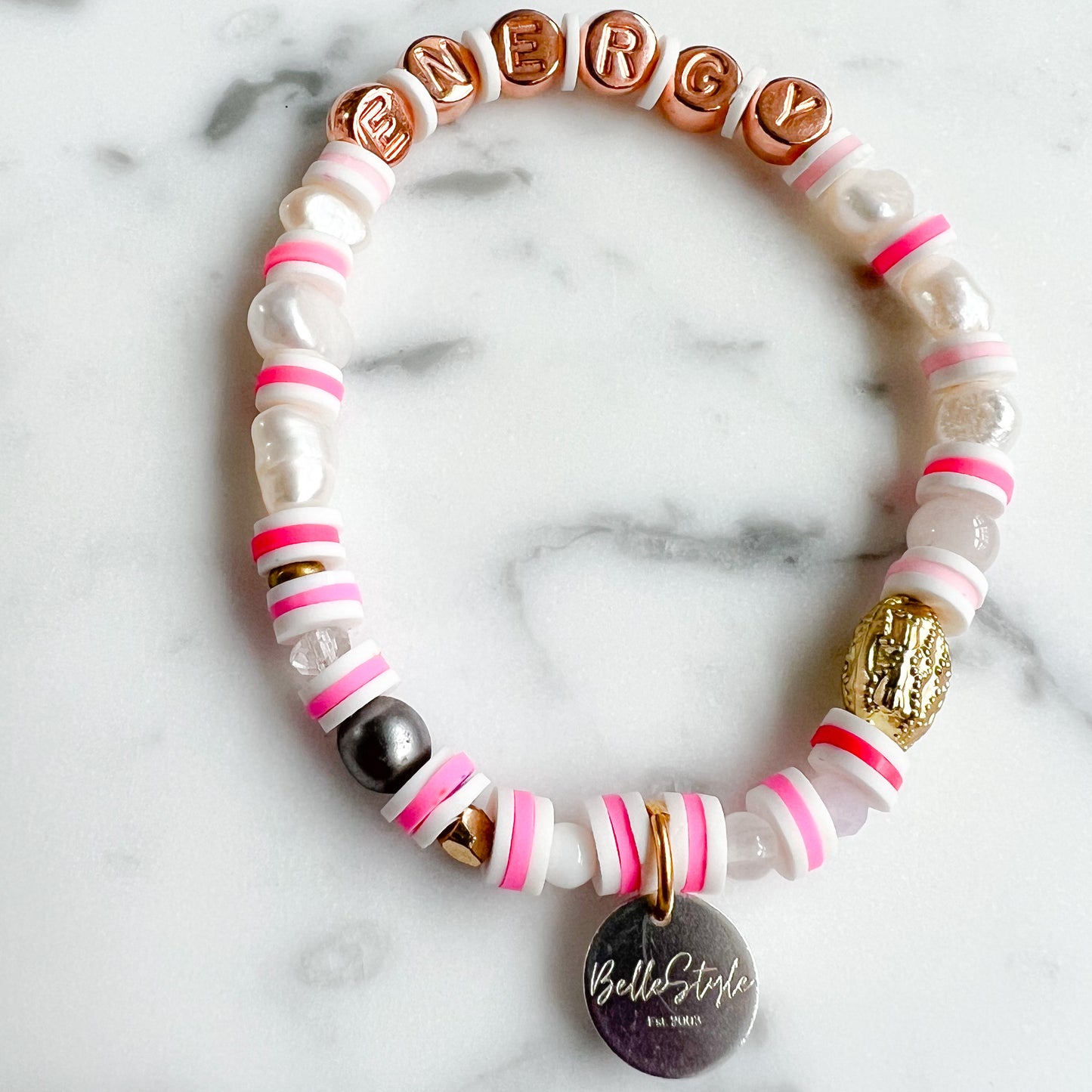 INSPIRE Rose Gold Friendship Bracelet Pink - BelleStyle