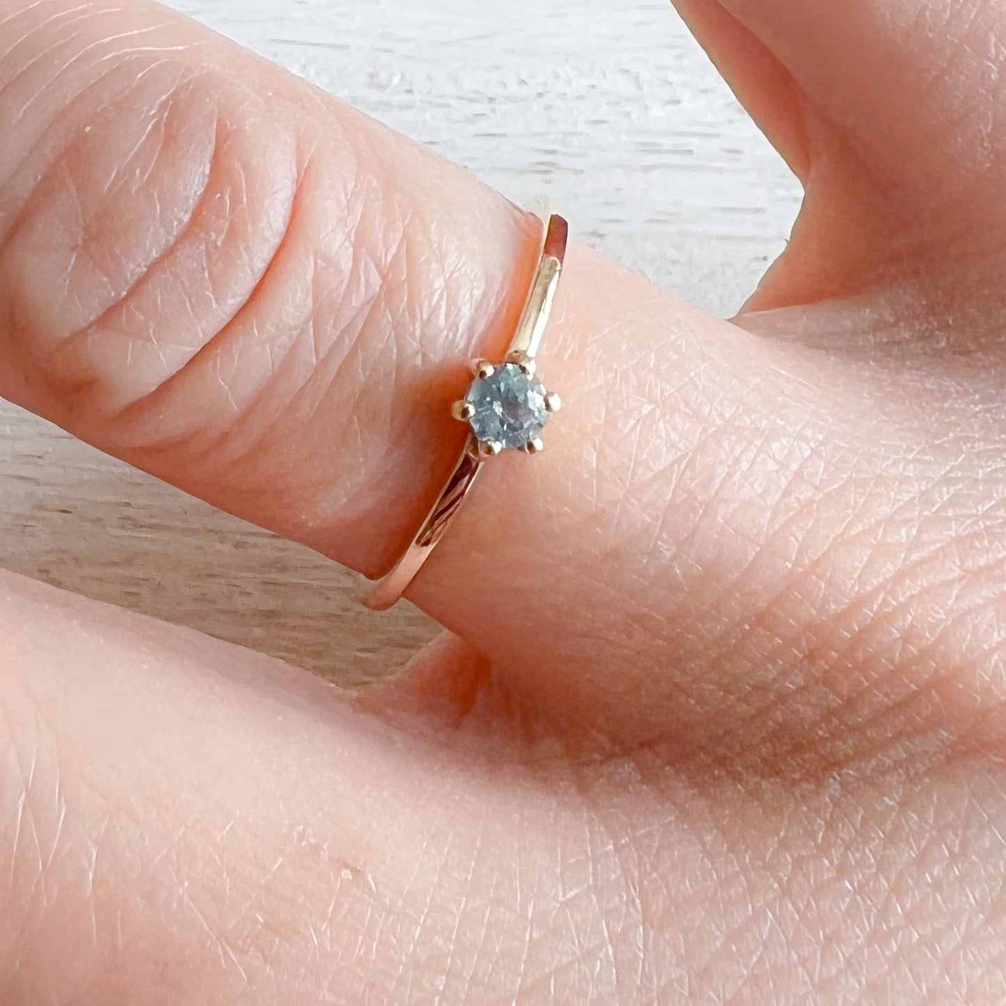 Ciel Blue Topaz 14K Gold Ring - BelleStyle