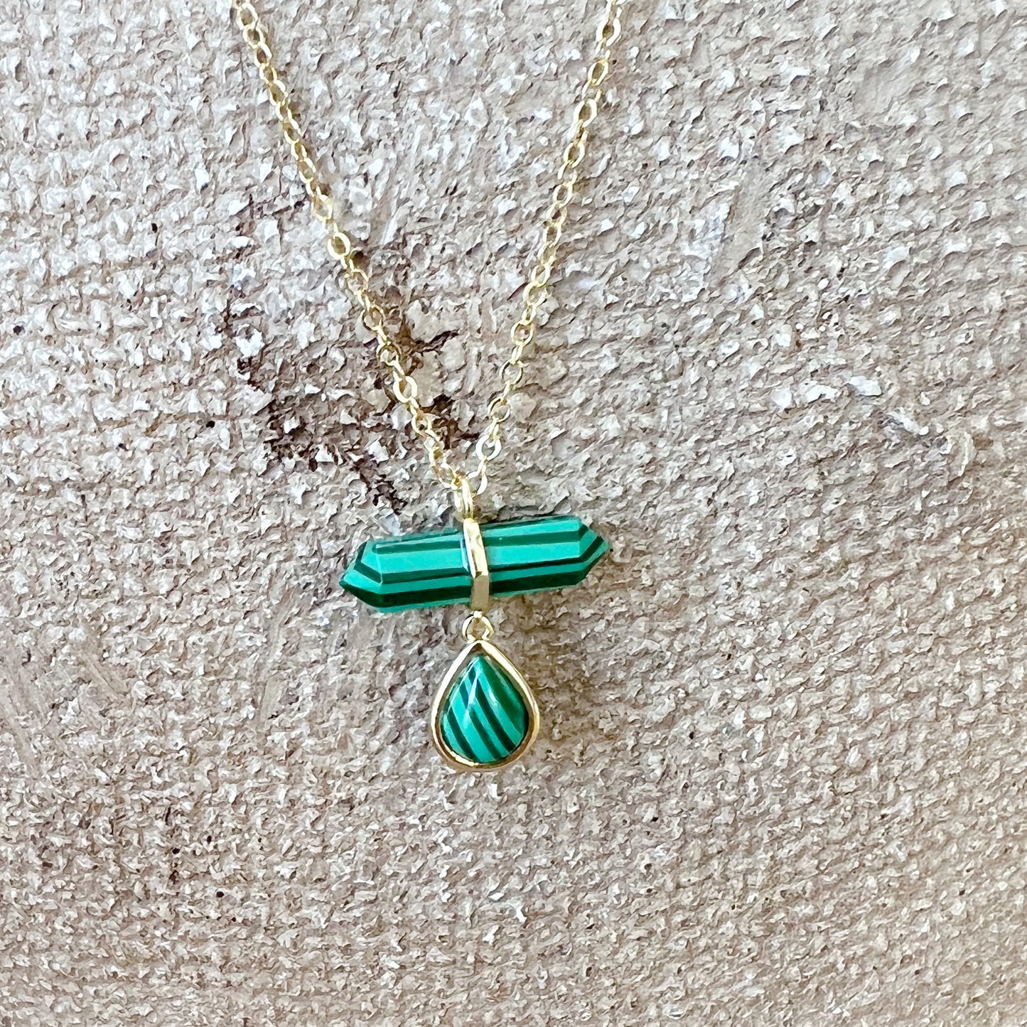 Marcasite Teardrop Gold Necklace - BelleStyle
