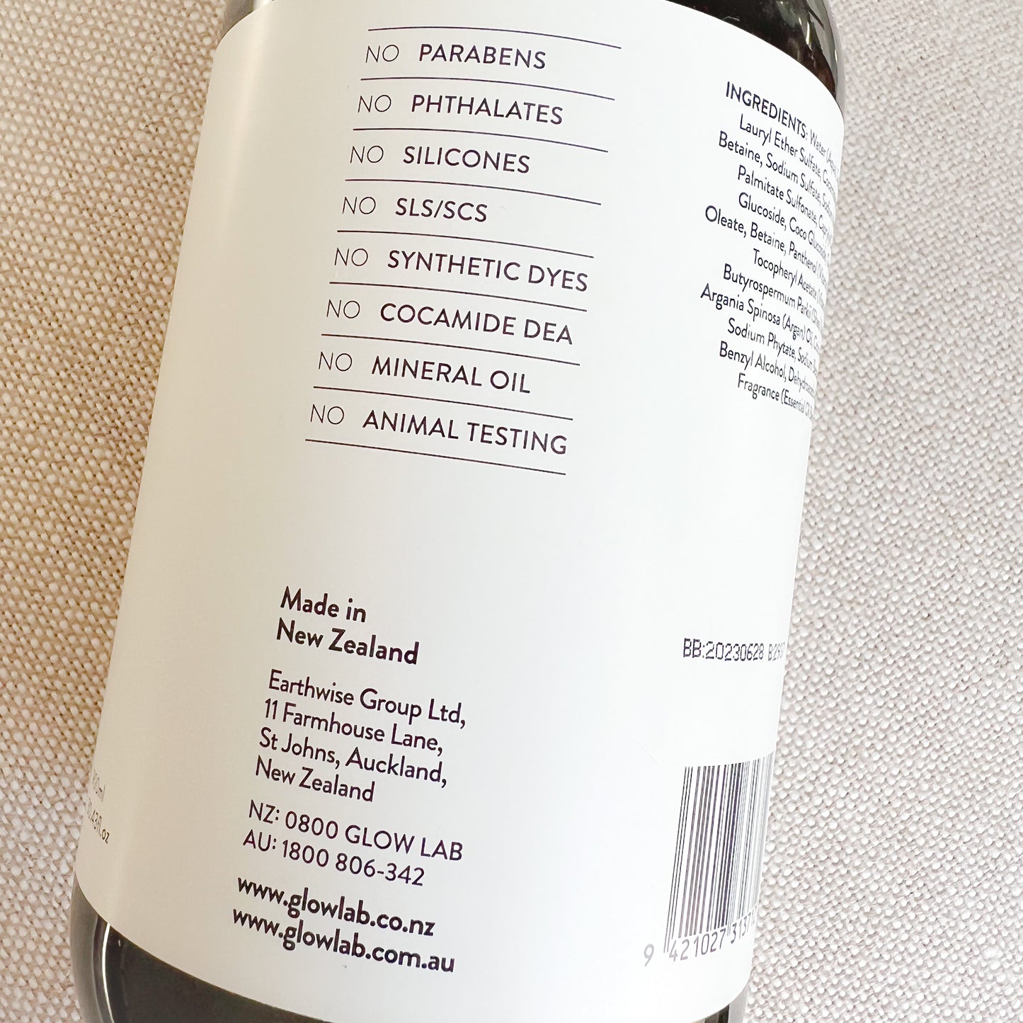 Glow Lab Vegan Friendly Body Wash New Zealand